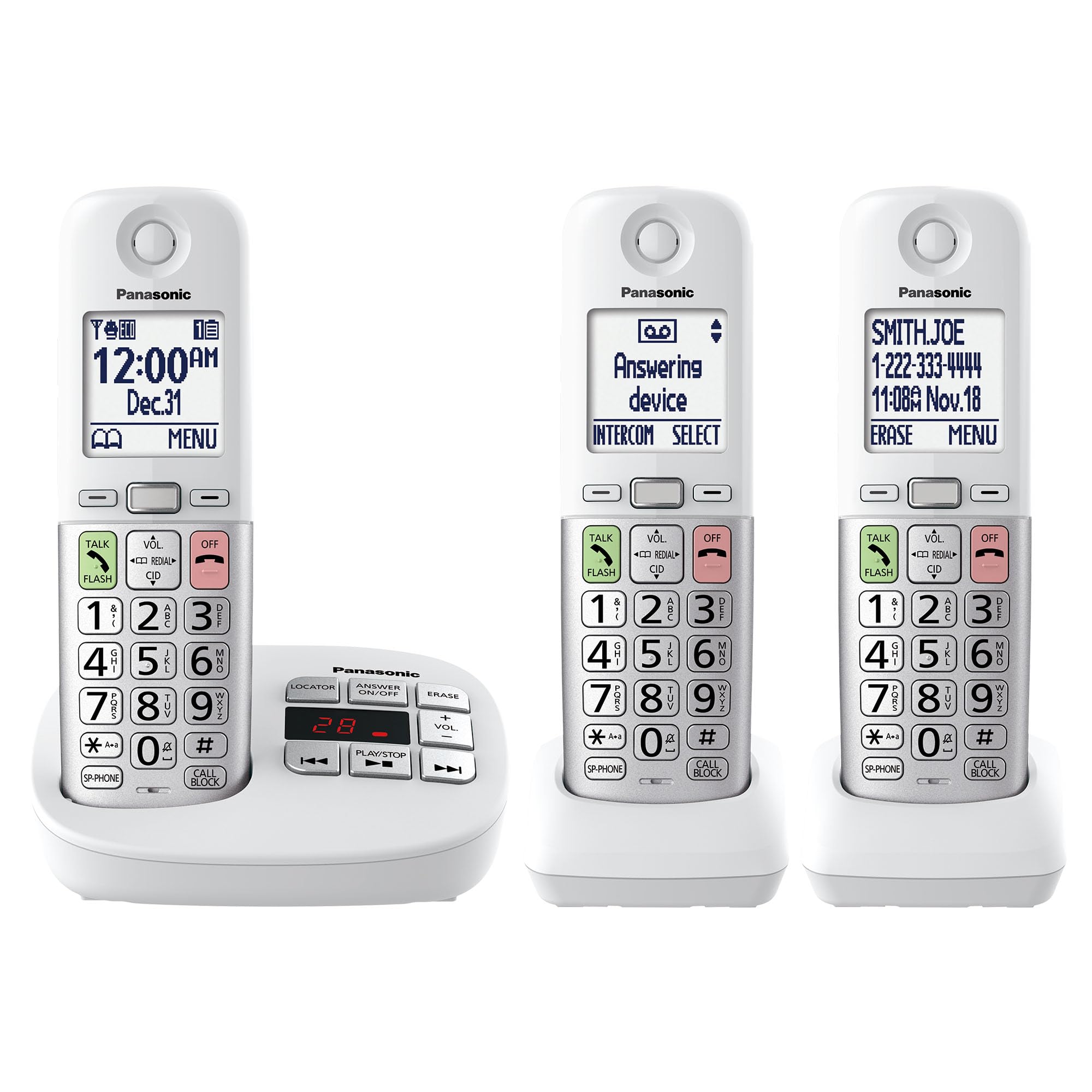Foto 2 pulgar | Teléfono Inalámbrico Panasonic Kx-tgu433w Con Pantalla Grande Y Botones - Venta Internacional.