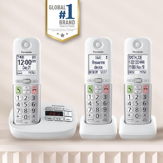 Foto 2 | Teléfono Inalámbrico Panasonic Kx-tgu433w Con Pantalla Grande Y Botones - Venta Internacional.