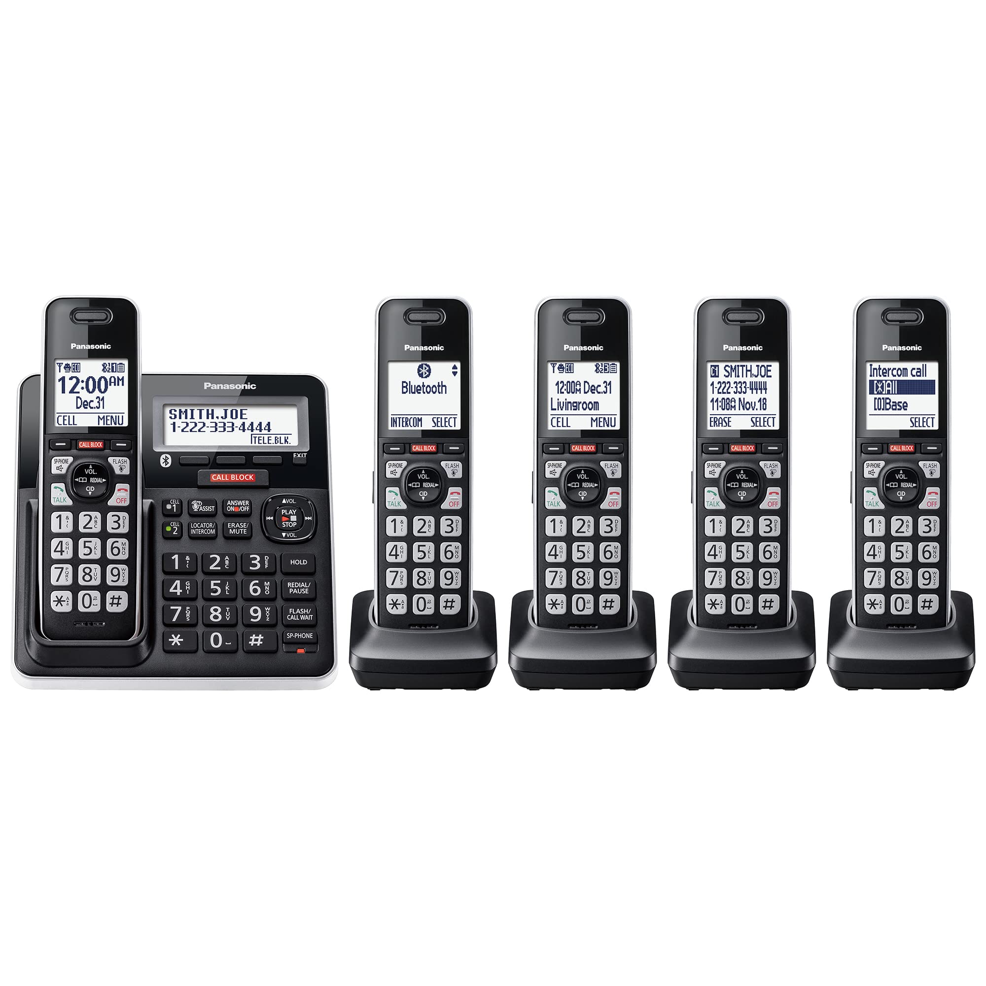 Teléfono Inalámbrico Panasonic Kx-tgf975b Con Bloqueo De Llamadas Y Bluetooth - Venta Internacional.