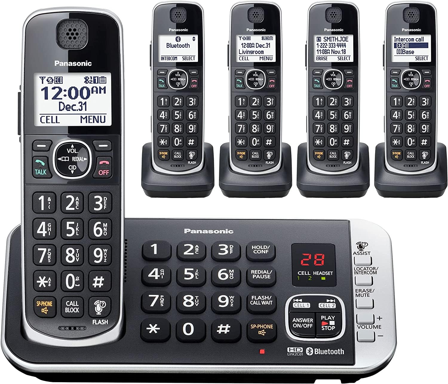 Foto 2 pulgar | Sistema Telefónico Inalámbrico Panasonic Kx-tge675b con 5 Auriculares - Venta Internacional