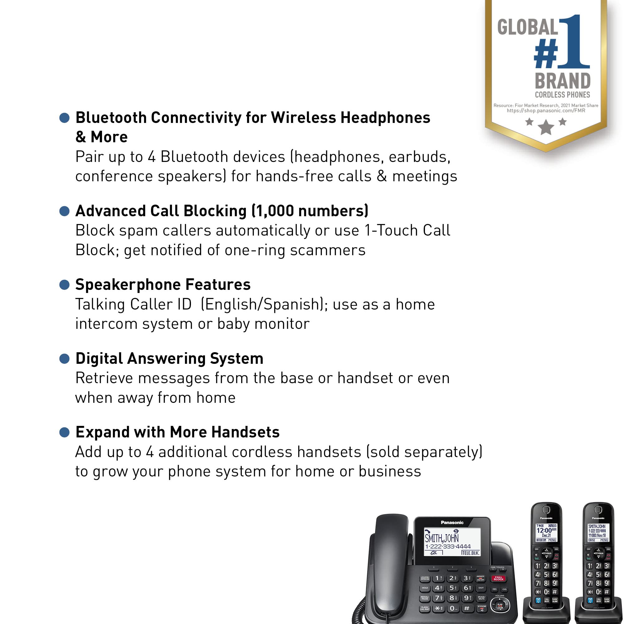 Foto 3 pulgar | Sistema Telefónico con Cable Panasonic Kx-tgf892b Bluetooth Negro - Venta Internacional