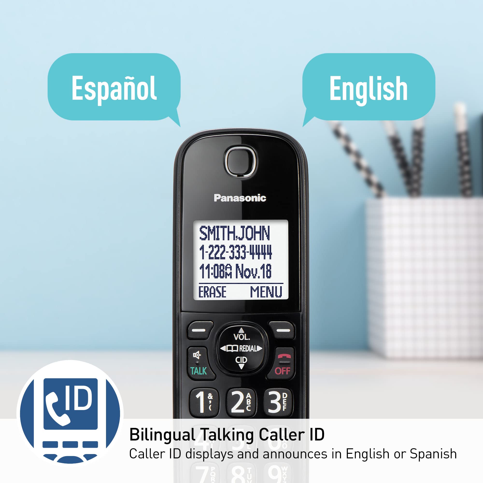 Foto 6 pulgar | Sistema Telefónico con Cable Panasonic Kx-tgf892b Bluetooth Negro - Venta Internacional