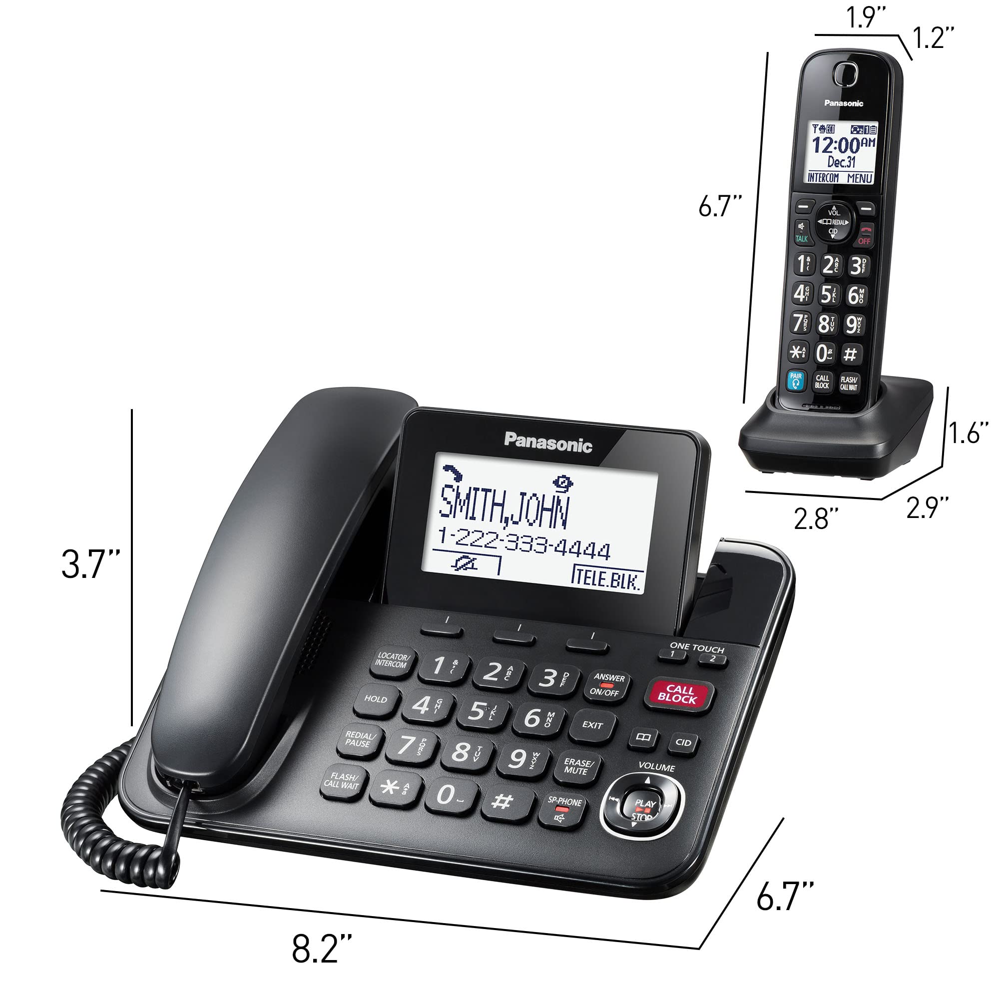 Foto 8 pulgar | Sistema Telefónico con Cable Panasonic Kx-tgf892b Bluetooth Negro - Venta Internacional