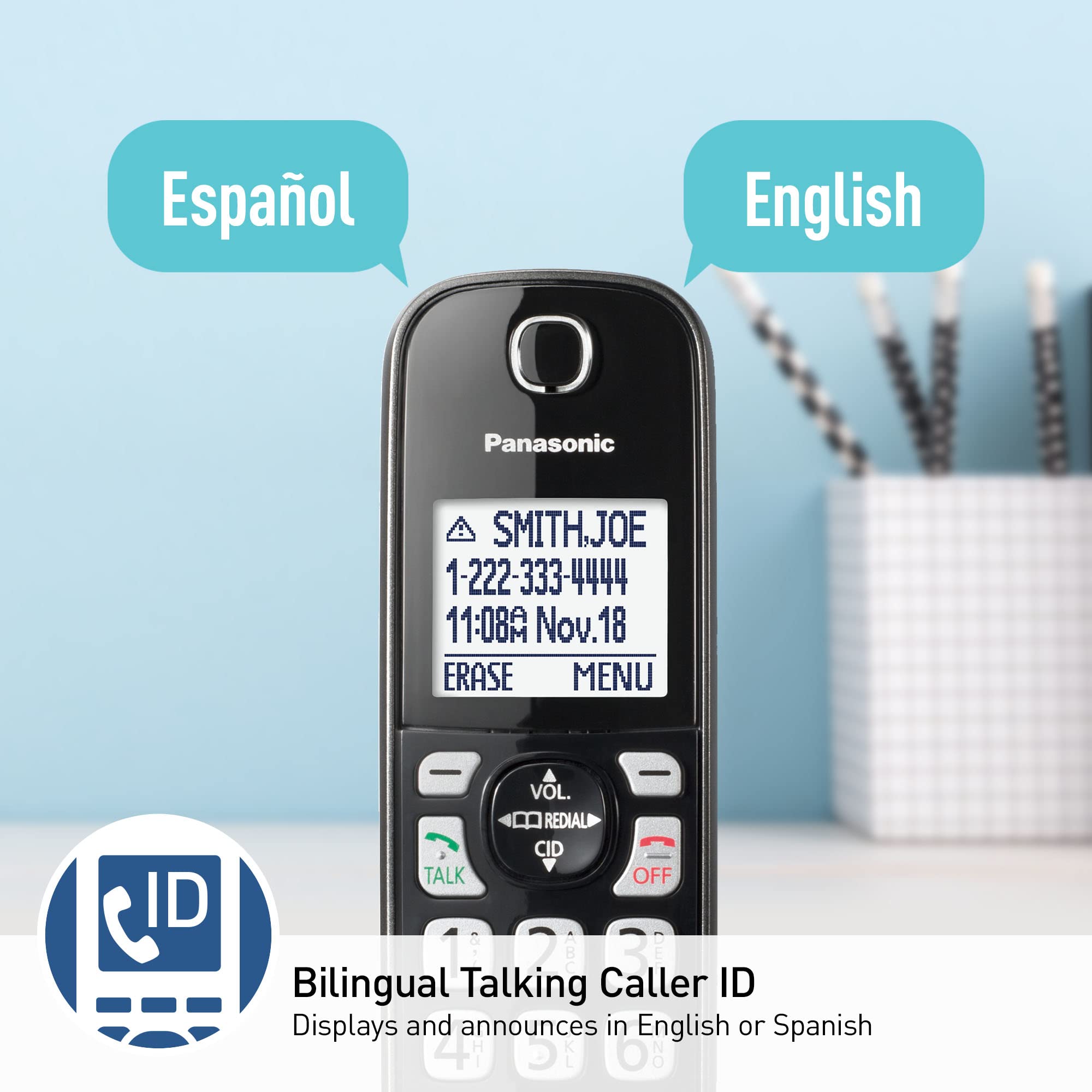 Foto 8 pulgar | Teléfono Inalámbrico Panasonic Kx-tgd833m con Contestador Automático - Venta Internacional