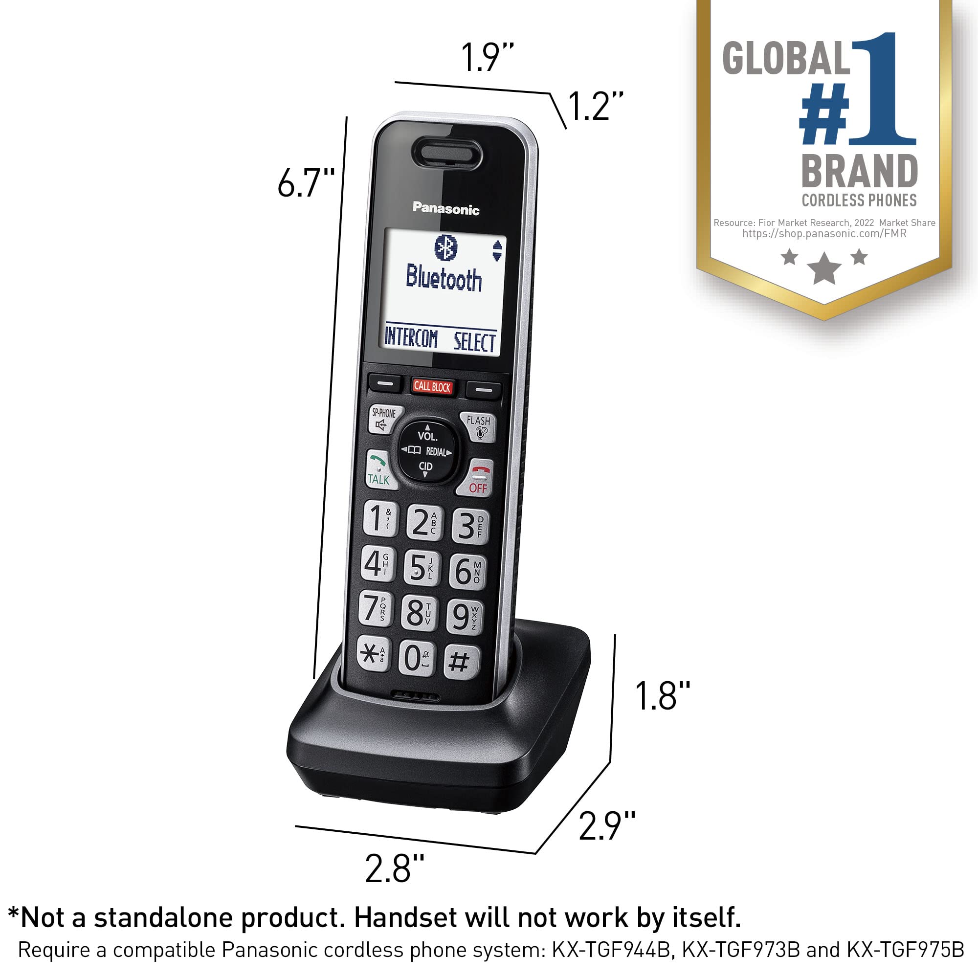 Foto 4 pulgar | Teléfono Inalámbrico Panasonic Kx-tgfa97b Negro- Venta Internacional