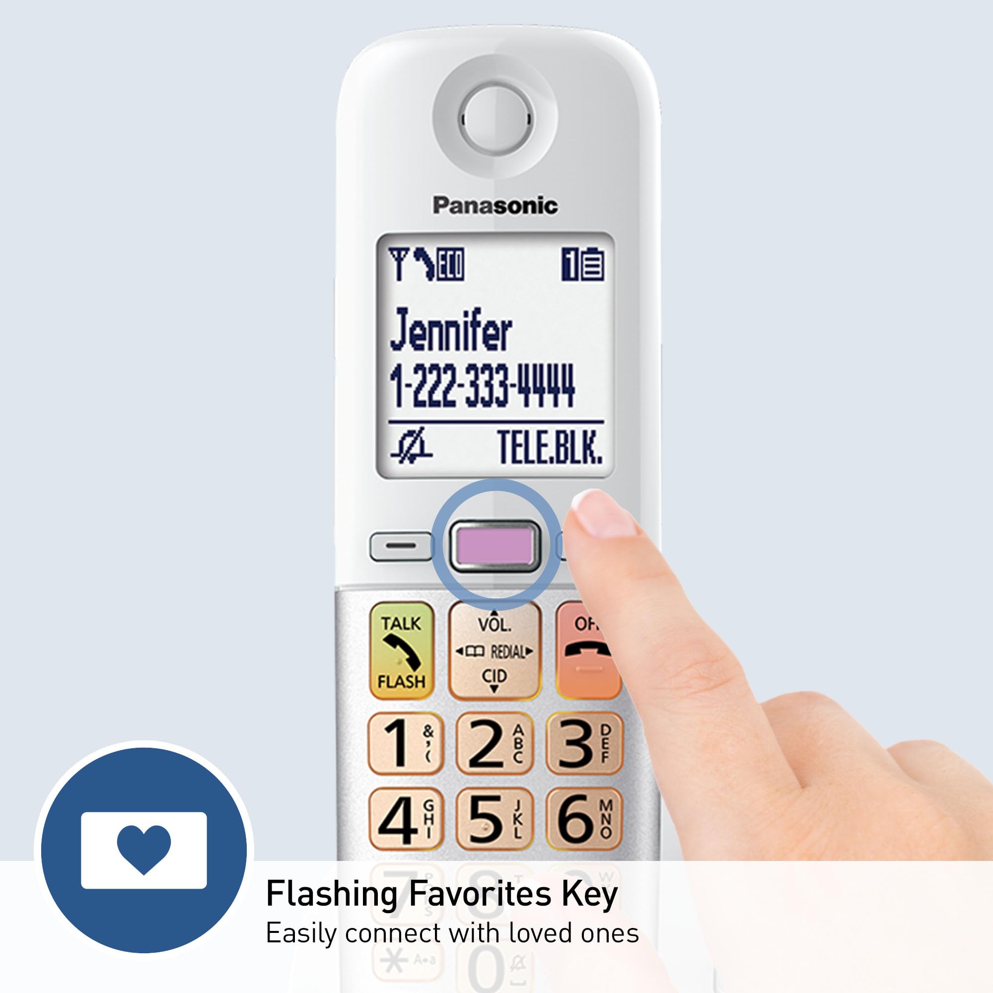 Foto 4 pulgar | Teléfono Inalámbrico Panasonic Kx-tgu432w con Pantalla Grande 2 Auriculares - Venta Internacional