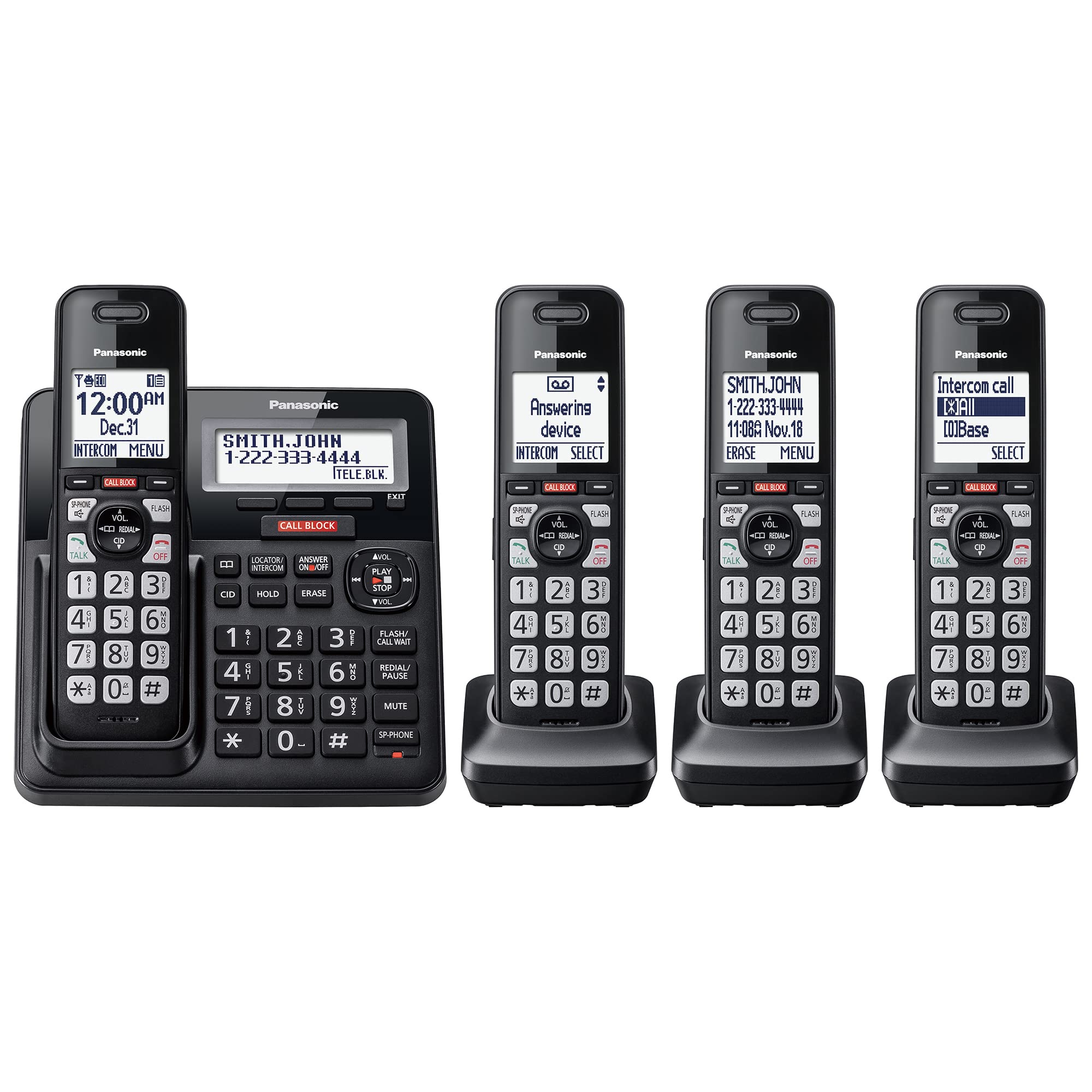 Teléfono Inalámbrico Panasonic Kx-tgf944b Call Block 4 Auriculares - Venta Internacional