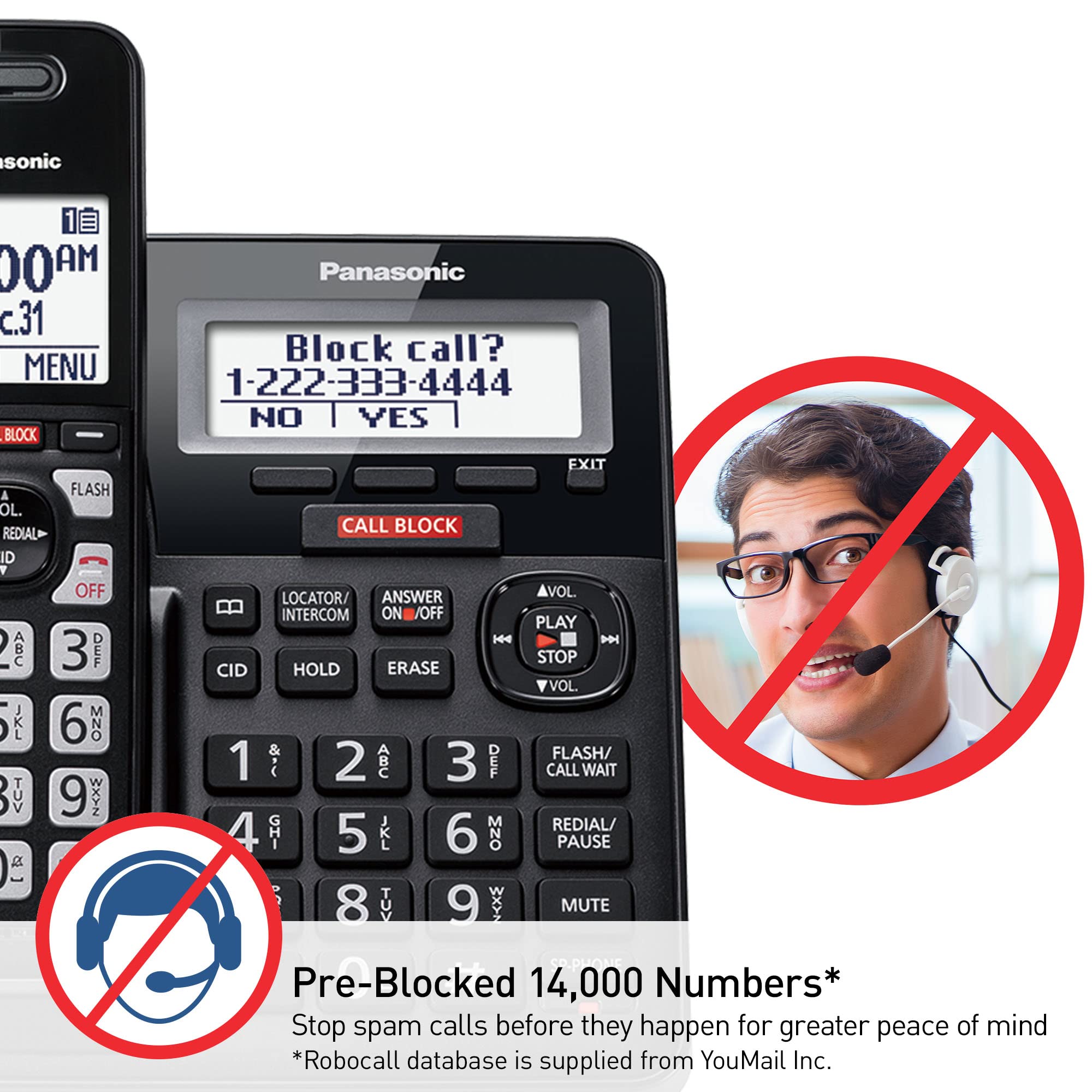 Foto 3 | Teléfono Inalámbrico Panasonic Kx-tgf944b Call Block 4 Auriculares - Venta Internacional