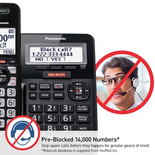 Foto 3 | Teléfono Inalámbrico Panasonic Kx-tgf944b Call Block 4 Auriculares - Venta Internacional