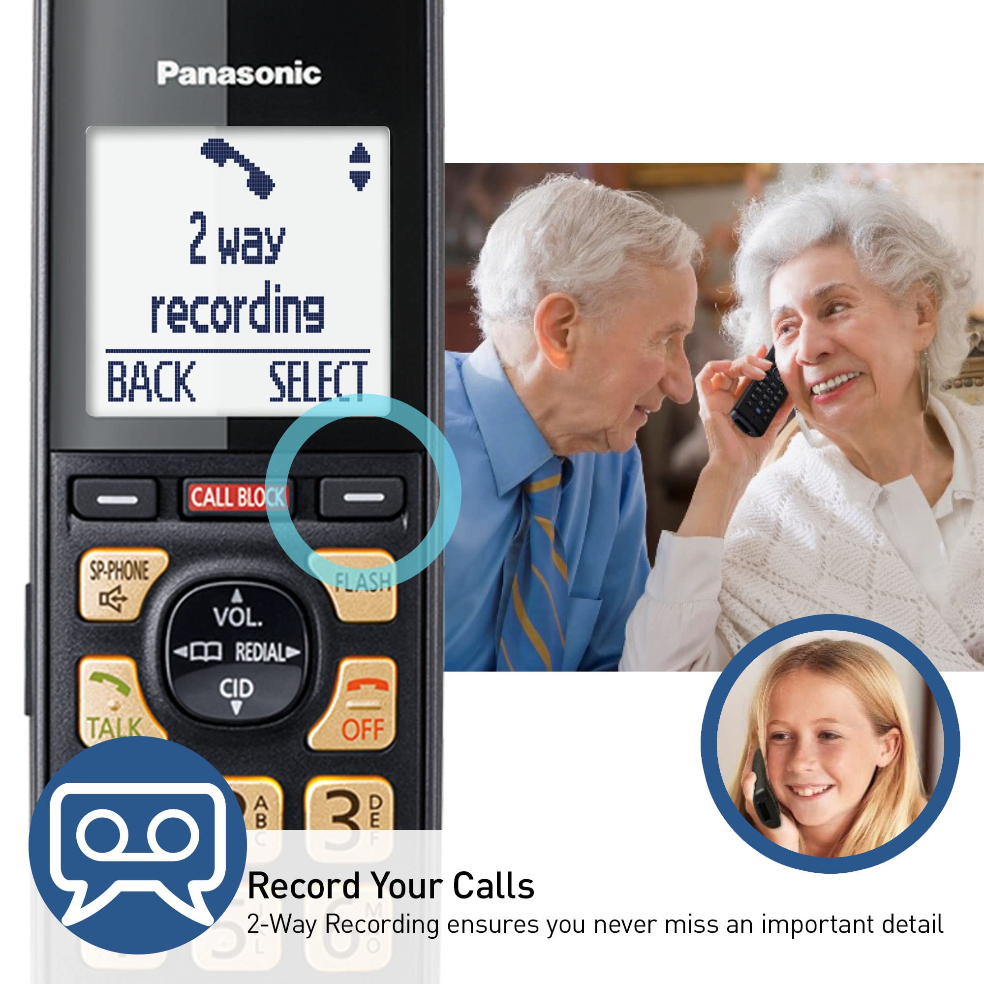 Foto 6 | Teléfono Inalámbrico Panasonic Kx-tgf944b Call Block 4 Auriculares - Venta Internacional