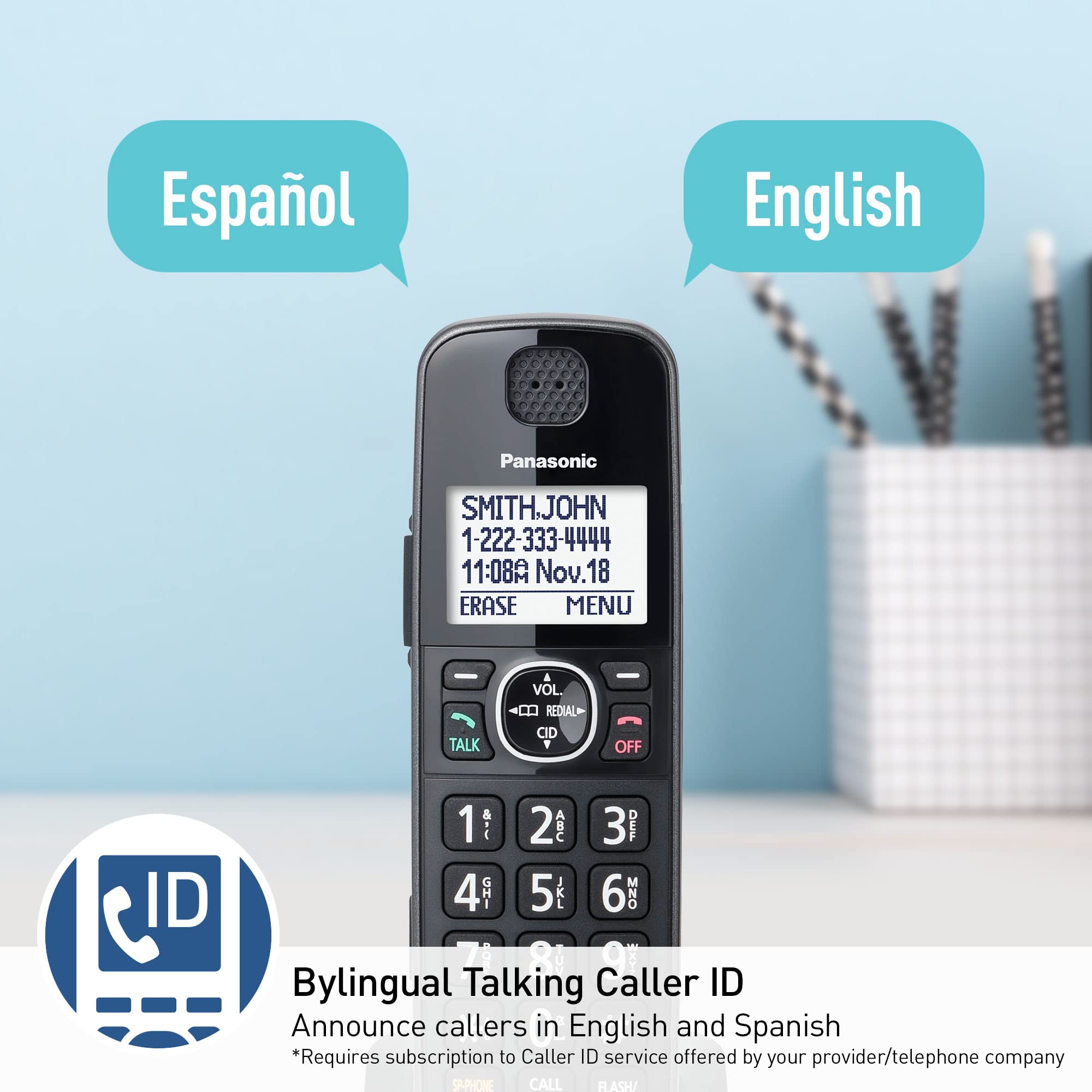 Foto 6 pulgar | Sistema Telefónico Inalámbrico Panasonic Kx-tge633m Con Contestador Automático - Venta Internacional.
