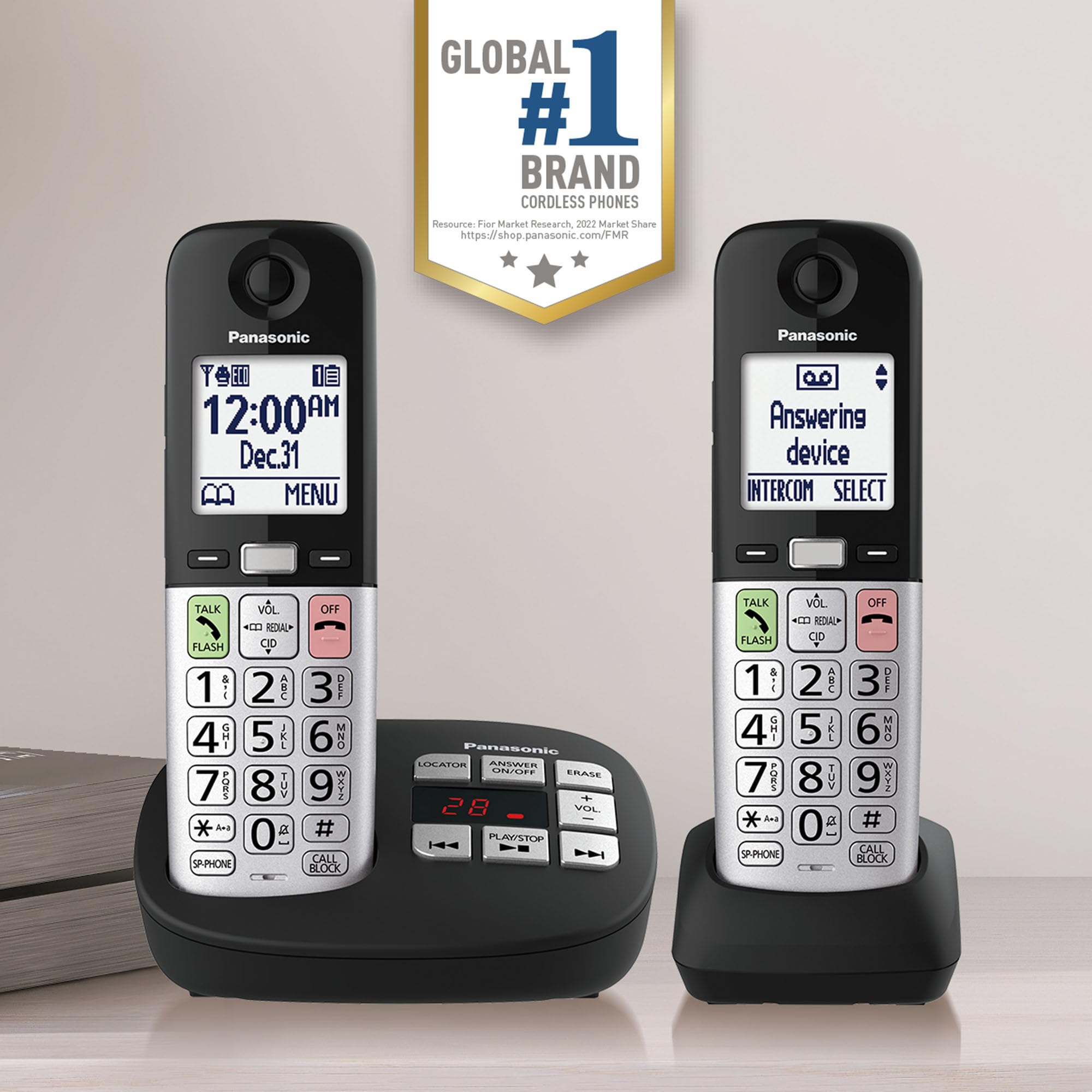 Foto 2 | Teléfono Inalámbrico Panasonic Kx-tgu432b Con Pantalla Grande Y Botones - Venta Internacional.