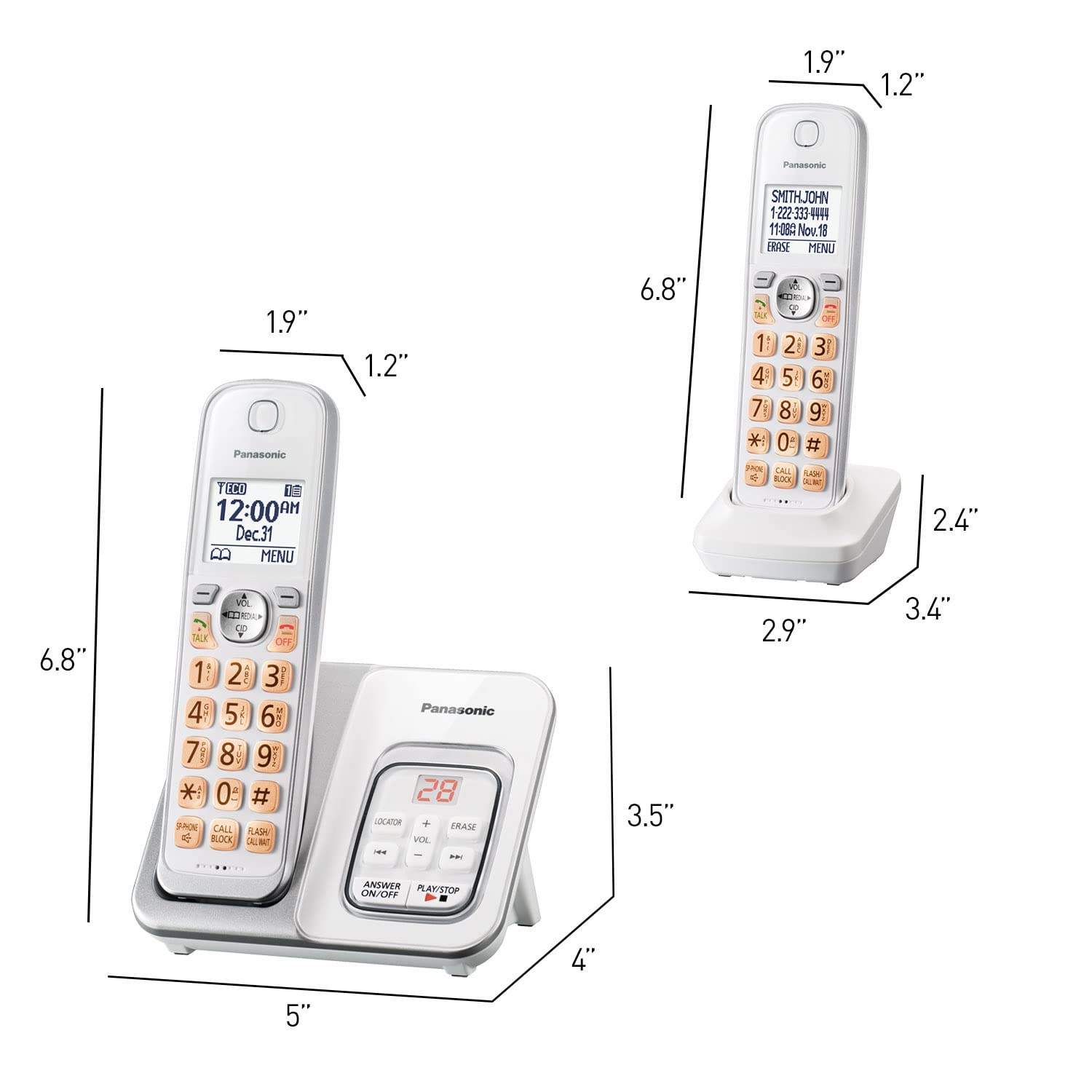 Foto 7 | Teléfono Inalámbrico Panasonic Kx-tgd633w Con Contestador Automático - Venta Internacional.