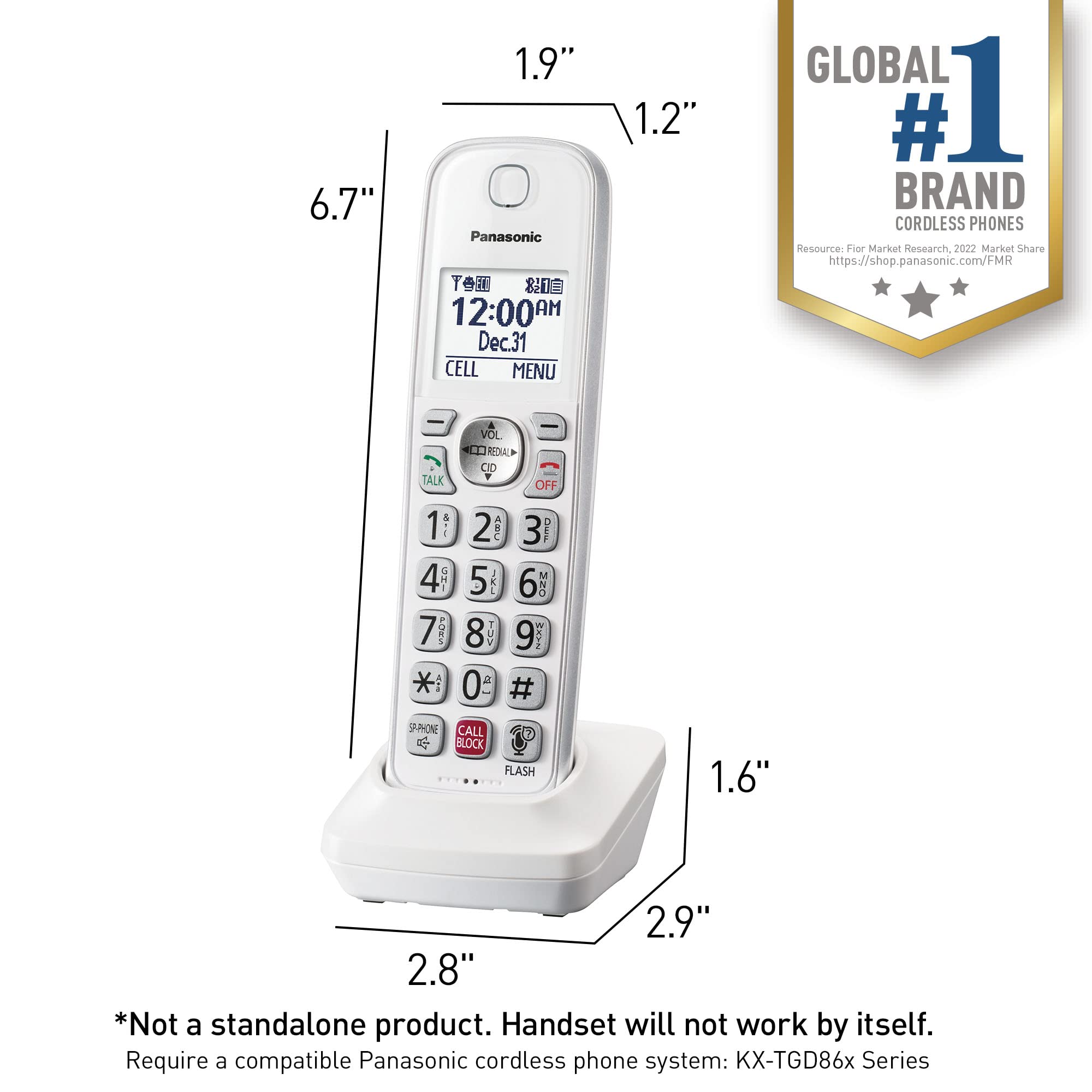 Foto 5 pulgar | Auricular Inalámbrico Panasonic KX-TGDA86W Blanco - Venta Internacional