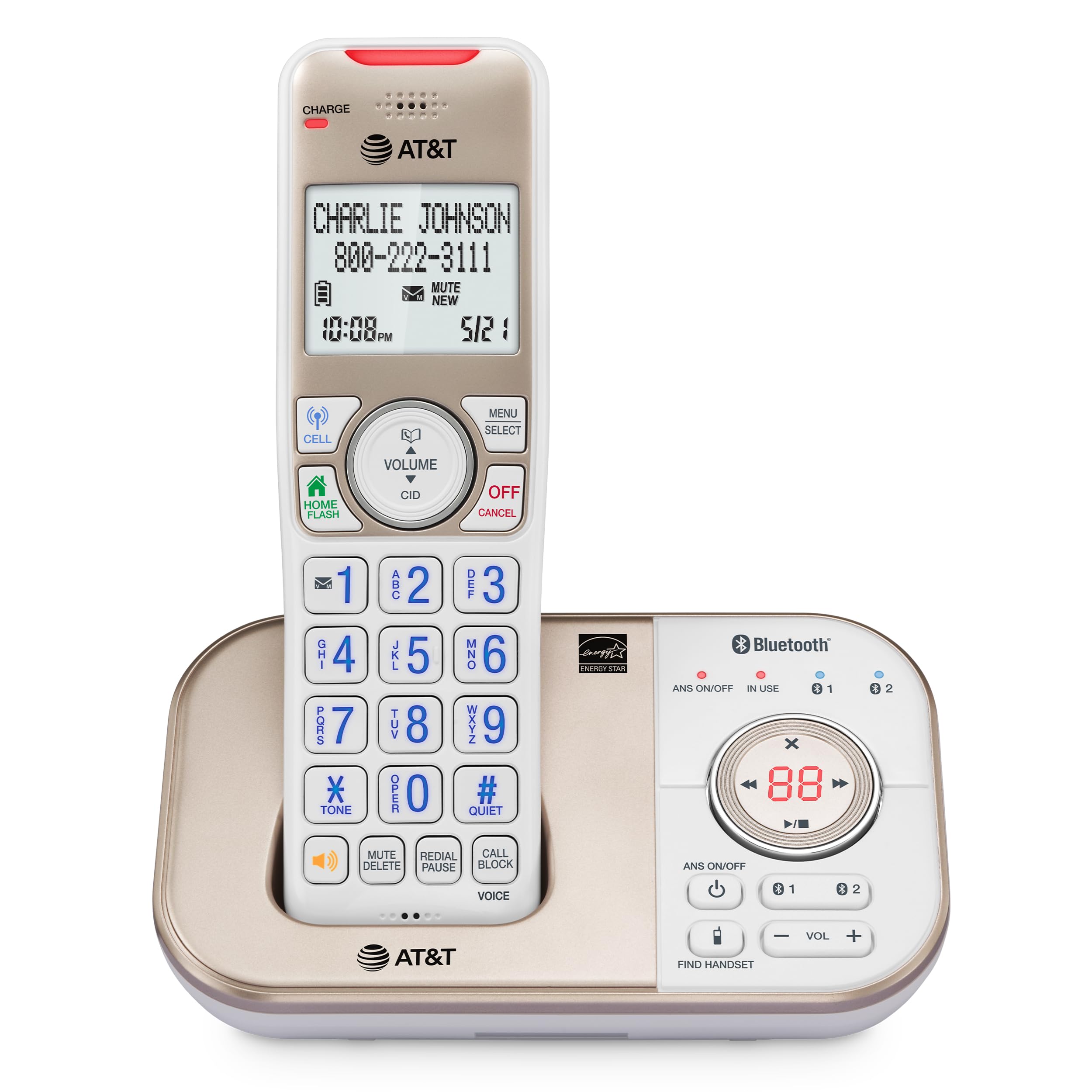 Teléfono Inalámbrico At&t Bl3112 Dect 6.0 Bluetooth Con Contestador Automático - Venta Internacional.