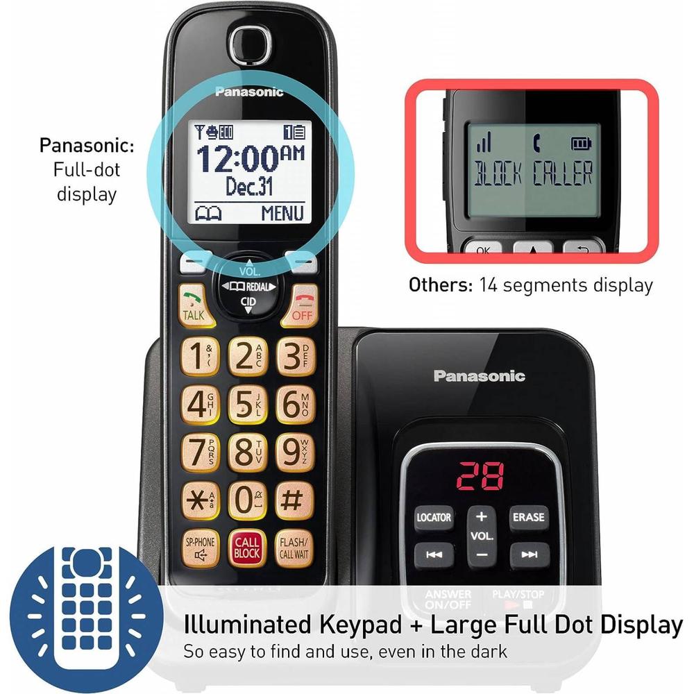Foto 3 pulgar | Teléfono Inalámbrico Panasonic KX-TGD832W con Contestador Automático y Bloqueo Avanzado de Llamadas