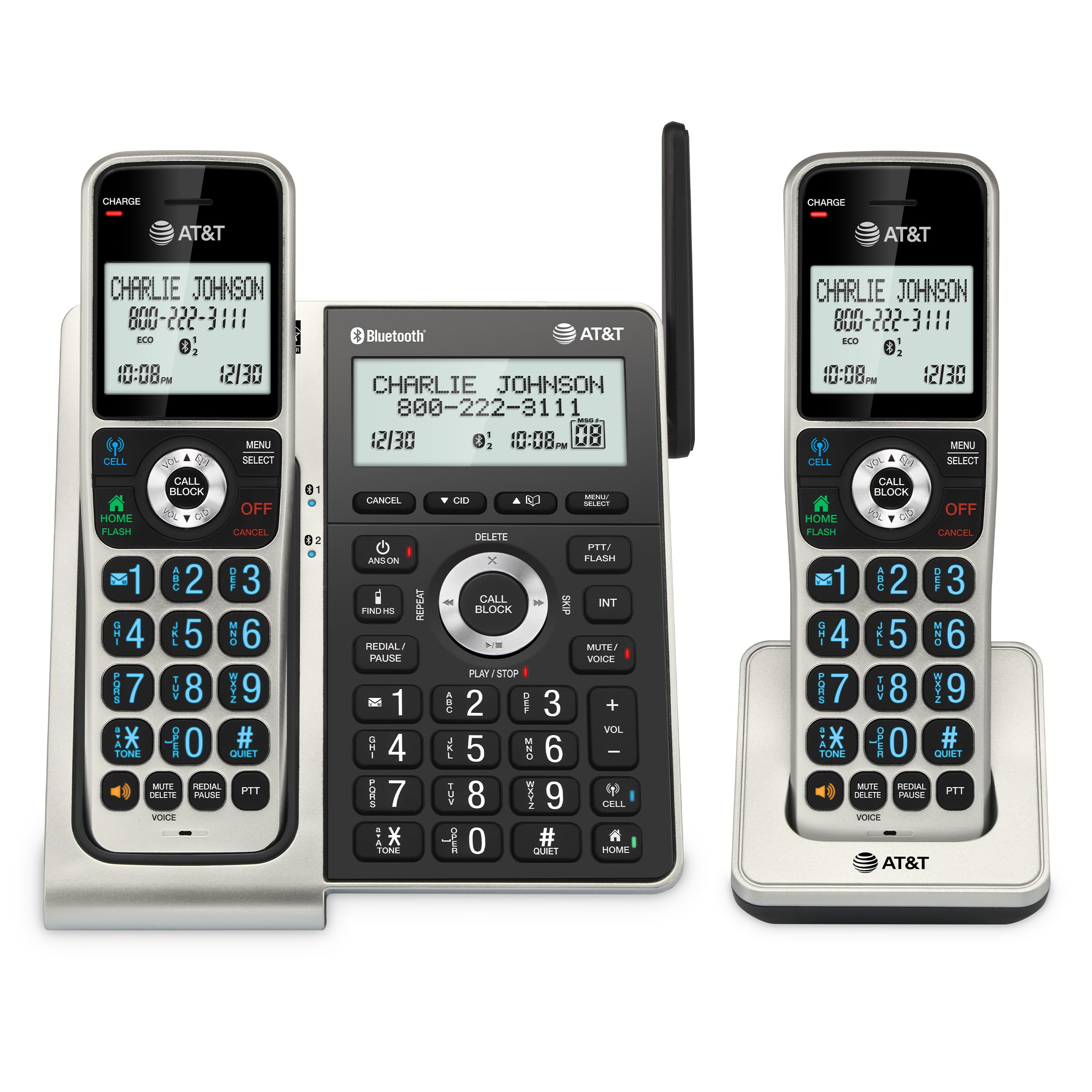 Foto 2 pulgar | Teléfono Residencial Inalámbrico At&t Bl3107-2 Dect 6.0 Con Bluetooth - Venta Internacional.