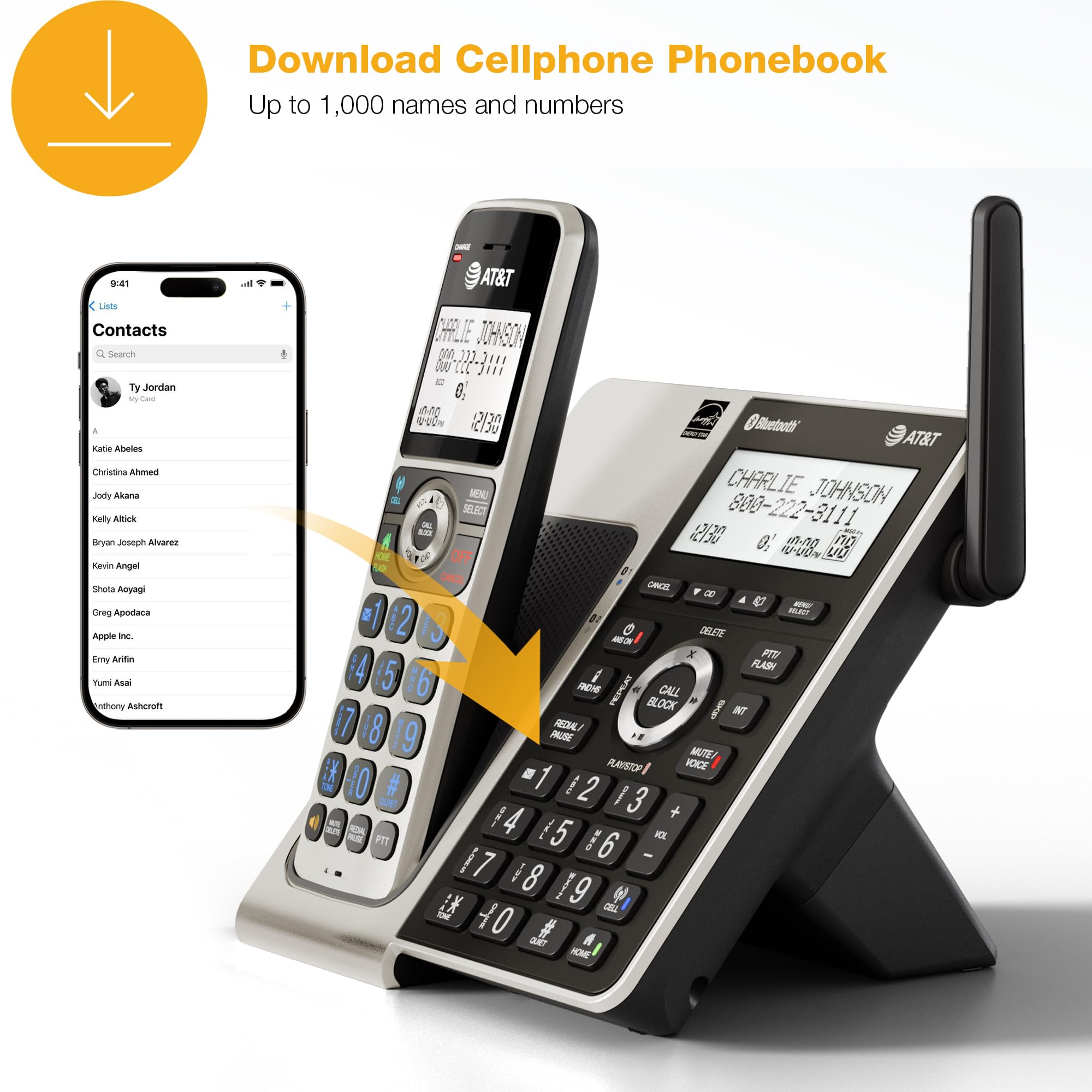 Foto 6 pulgar | Teléfono Residencial Inalámbrico At&t Bl3107-2 Dect 6.0 Con Bluetooth - Venta Internacional.
