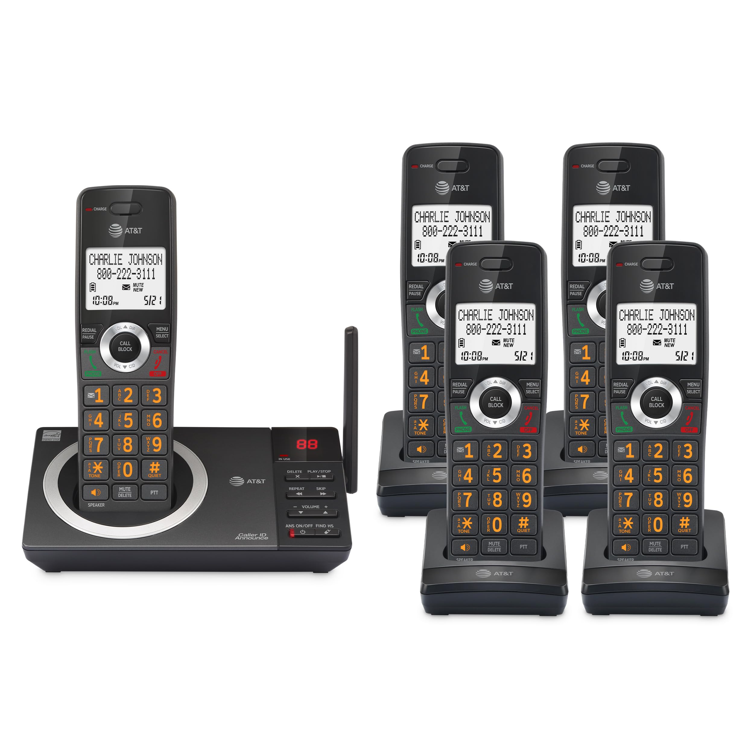 Foto 1 | Teléfono Residencial Inalámbrico At&t Cl82518 Con 5 Teléfonos Y Contestador Automático - Venta Internacional.