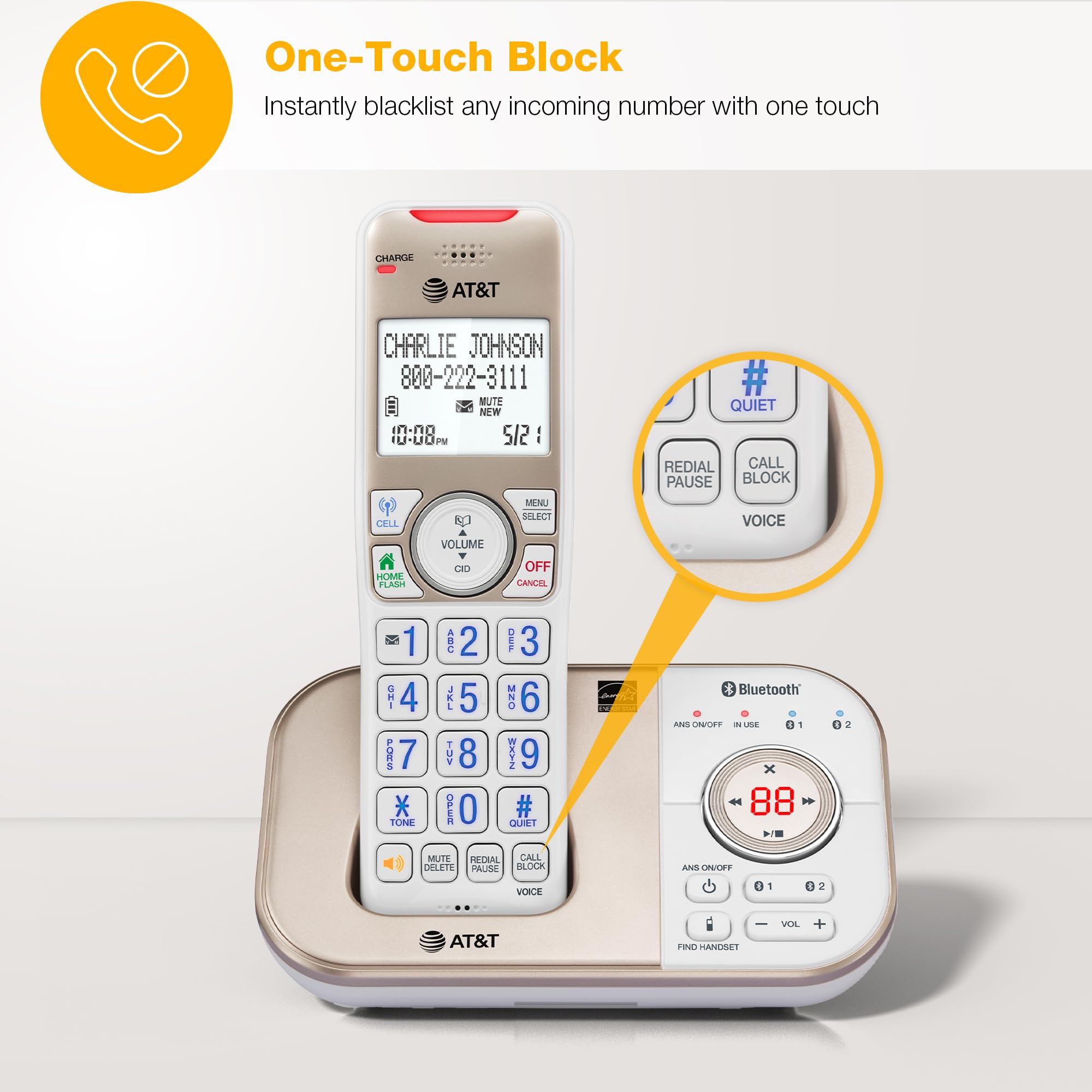 Foto 4 pulgar | Teléfonos Fijos At&t Con Contestador Automático Dect 6.0 3 - Venta Internacional.