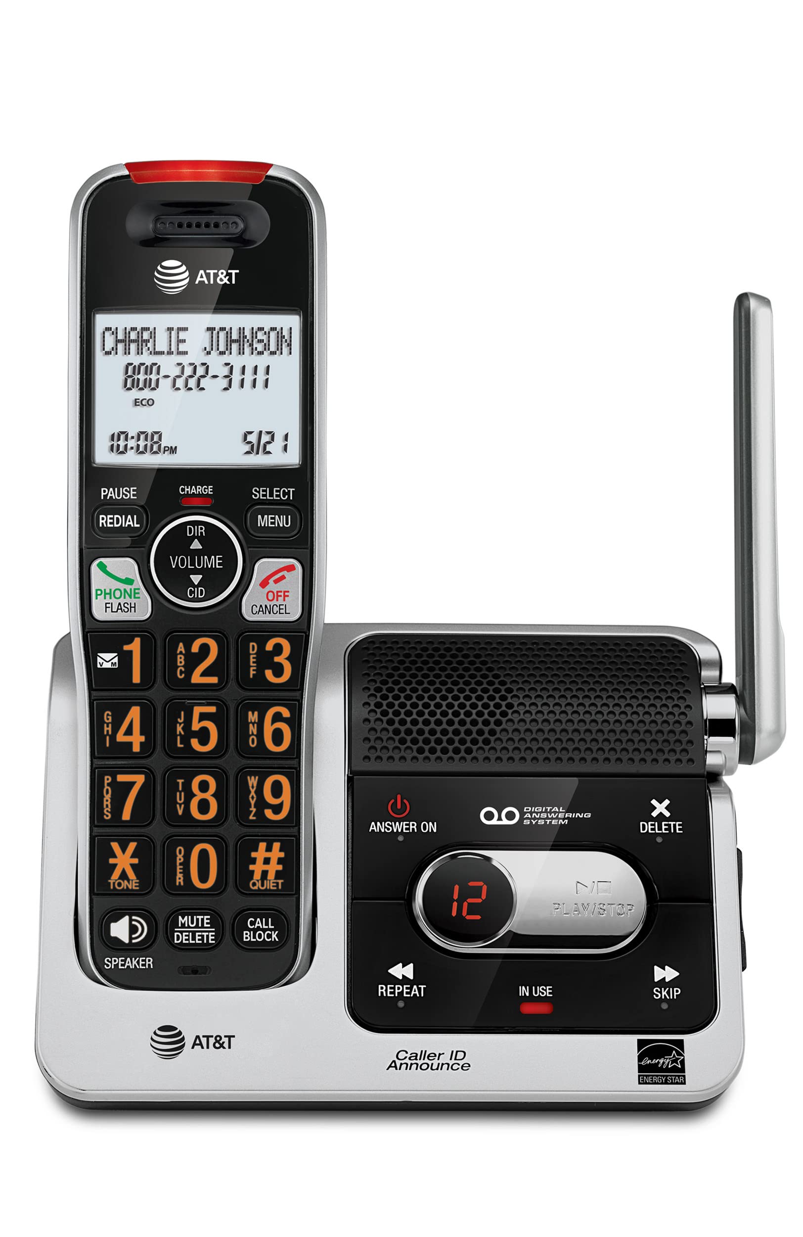 Foto 2 pulgar | Teléfono Inalámbrico At&t Bl102 Dect 6.0 Con Contestador Automático Plateado - Venta Internacional.