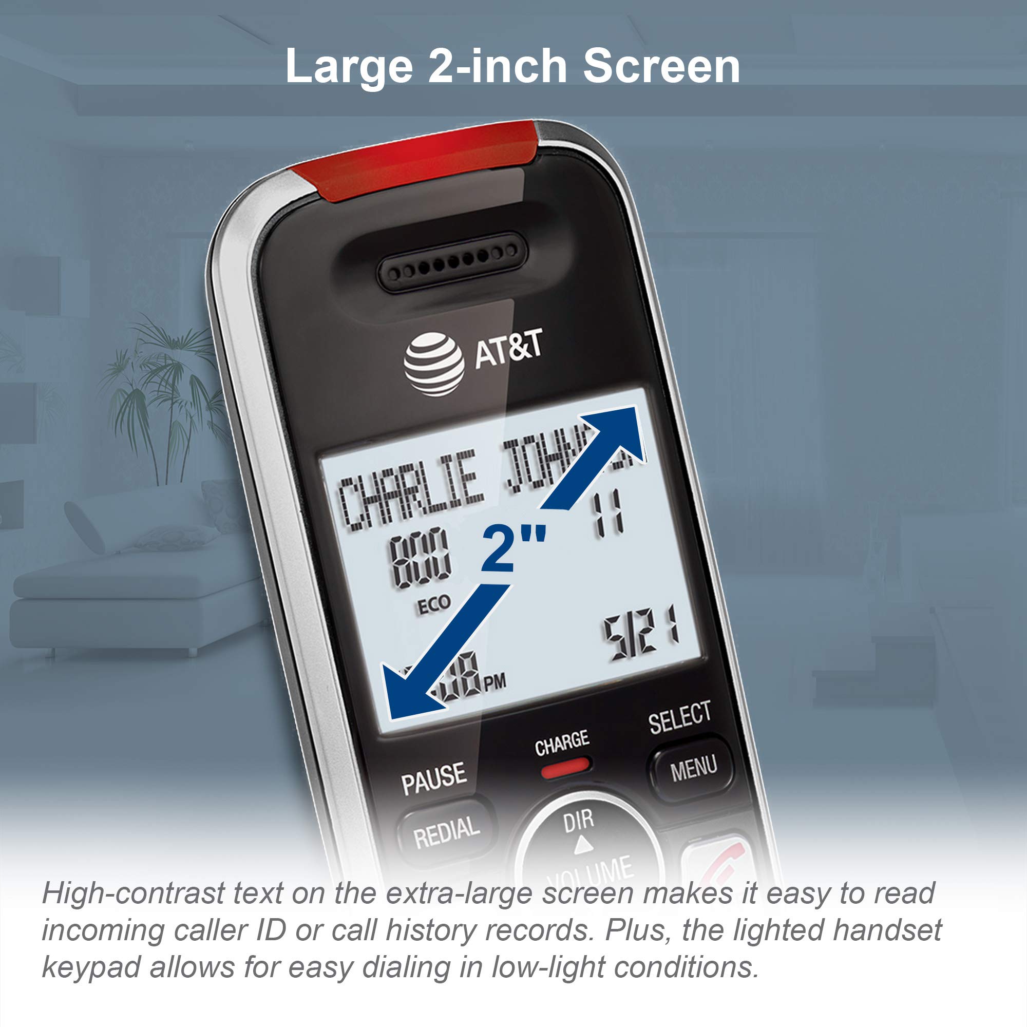 Foto 7 | Teléfono Inalámbrico At&t Bl102 Dect 6.0 Con Contestador Automático Plateado - Venta Internacional.