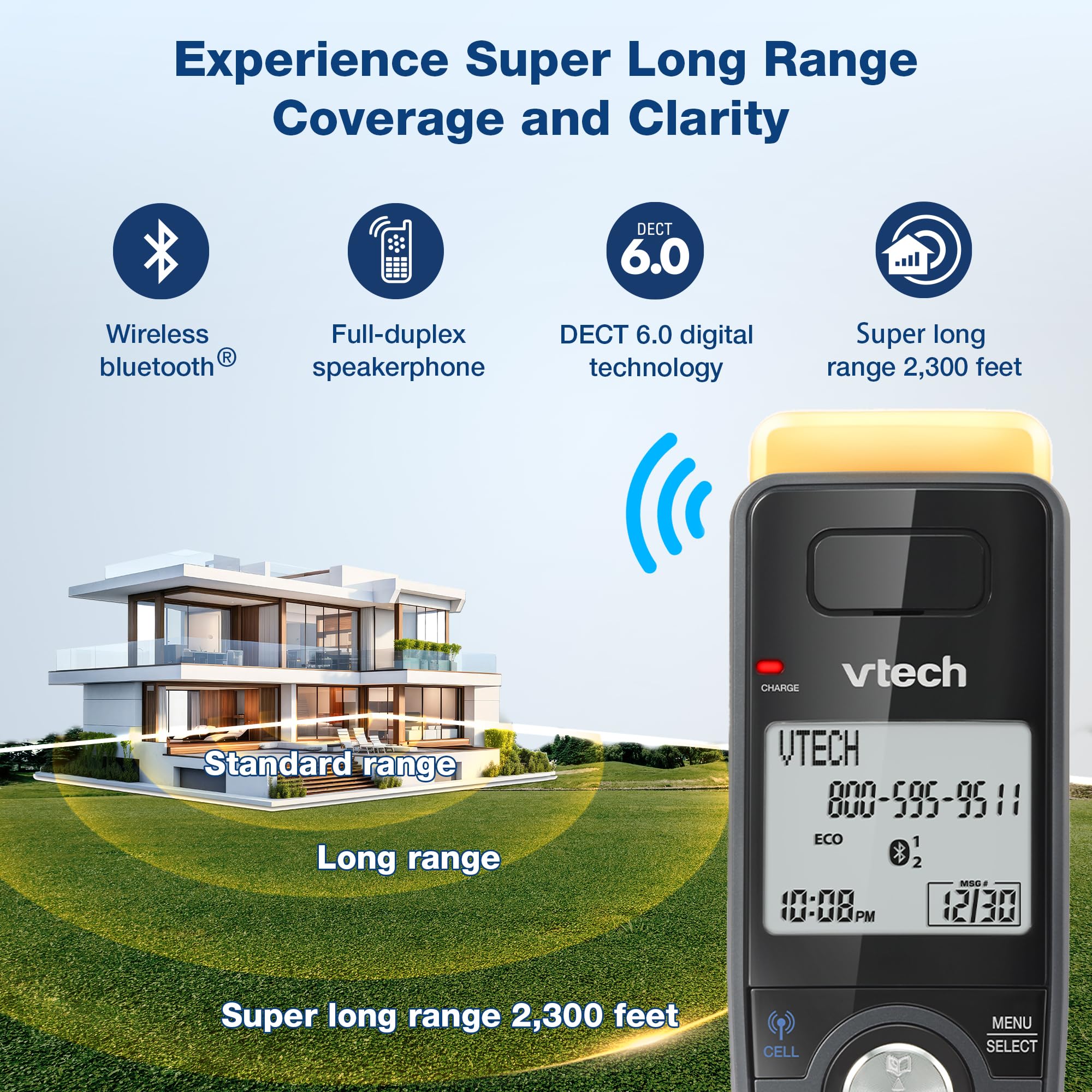 Foto 3 pulgar | Teléfono Inalámbrico Vtech Is8128-31 De Muy Largo Alcance Con 3 Auriculares - Venta Internacional.