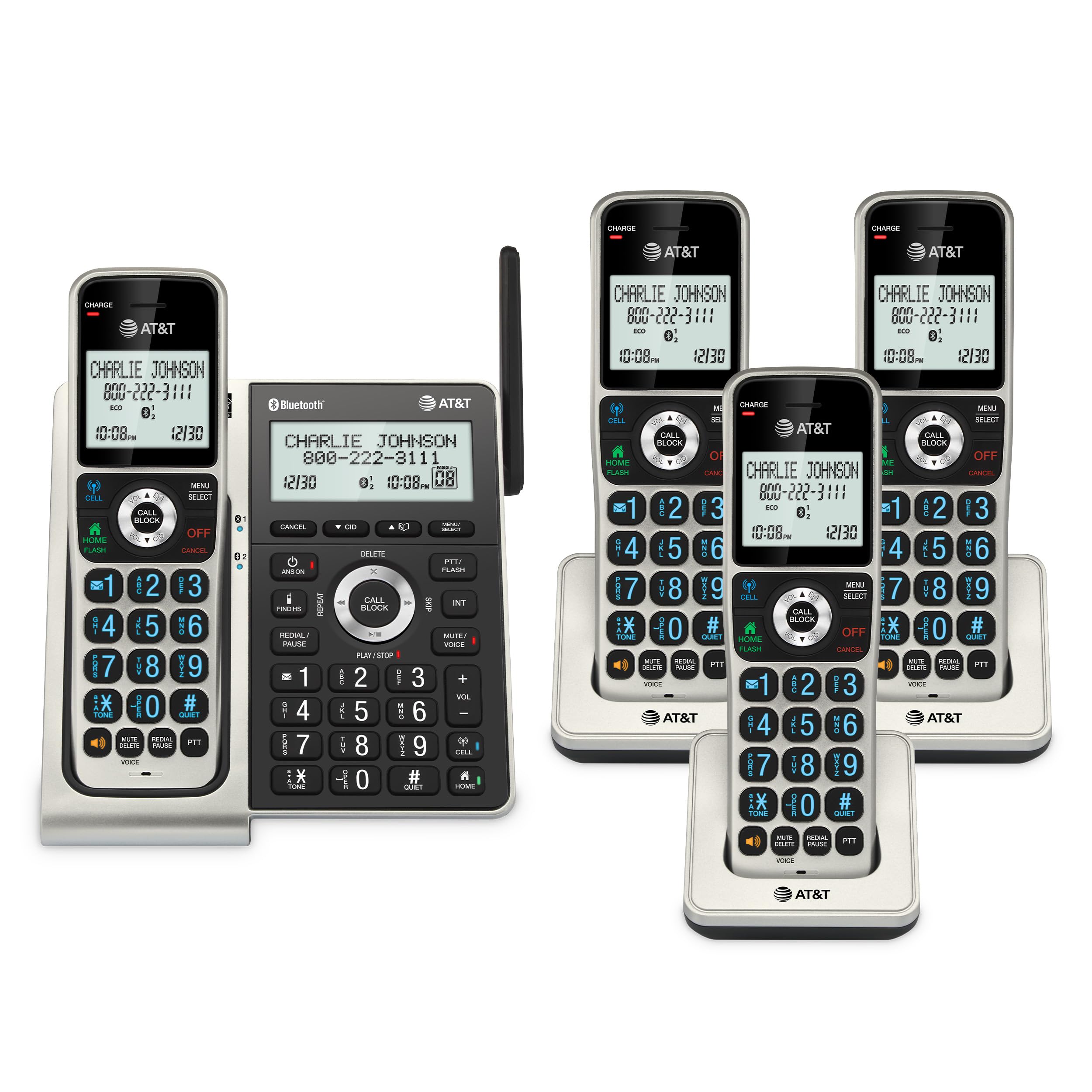 Foto 2 pulgar | Teléfono Residencial Inalámbrico At&t Bl3107-4 Dect 6.0 Con Bluetooth - Venta Internacional.