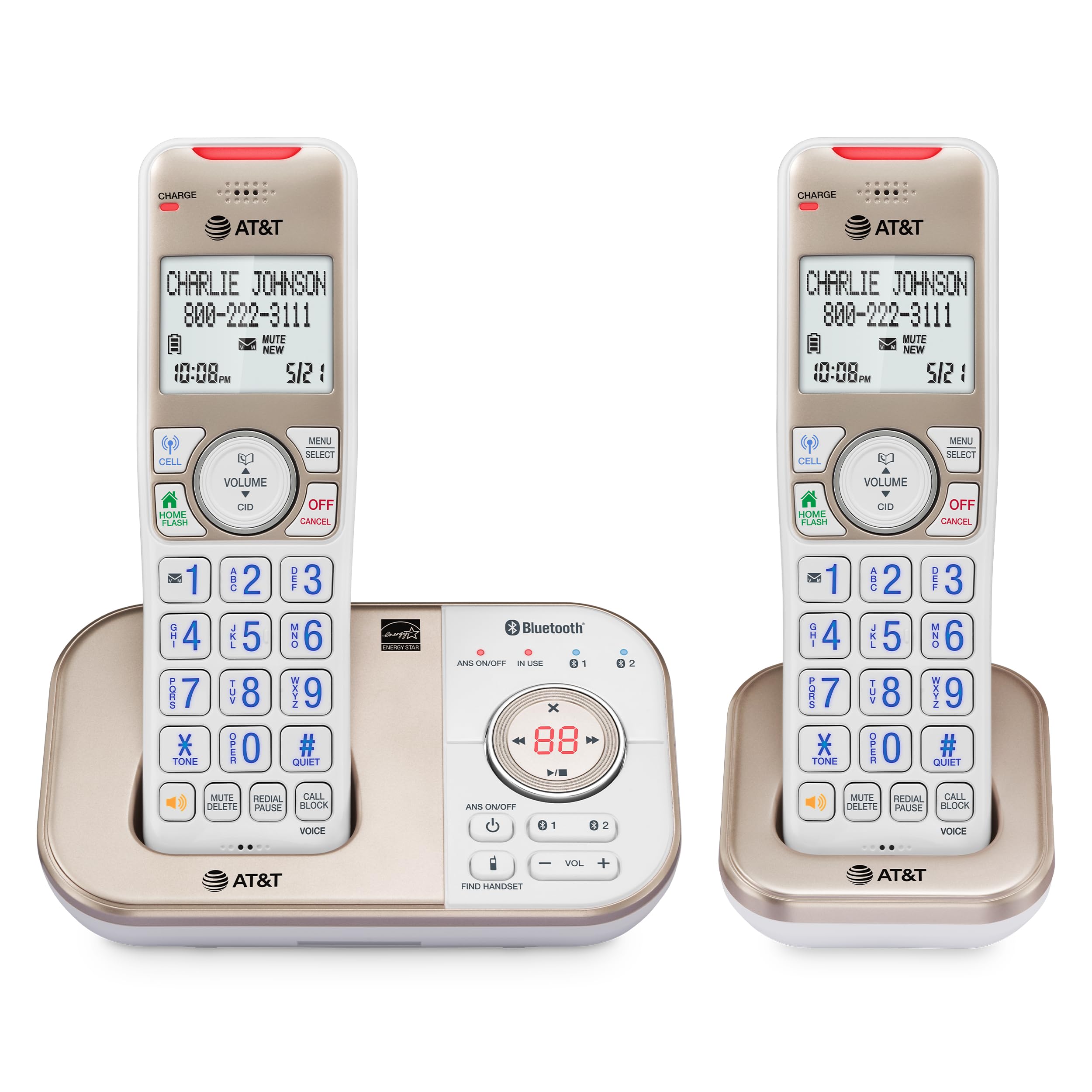 Teléfono Inalámbrico At&t Dect 6.0 Bluetooth Con Contestador Automático - Venta Internacional.