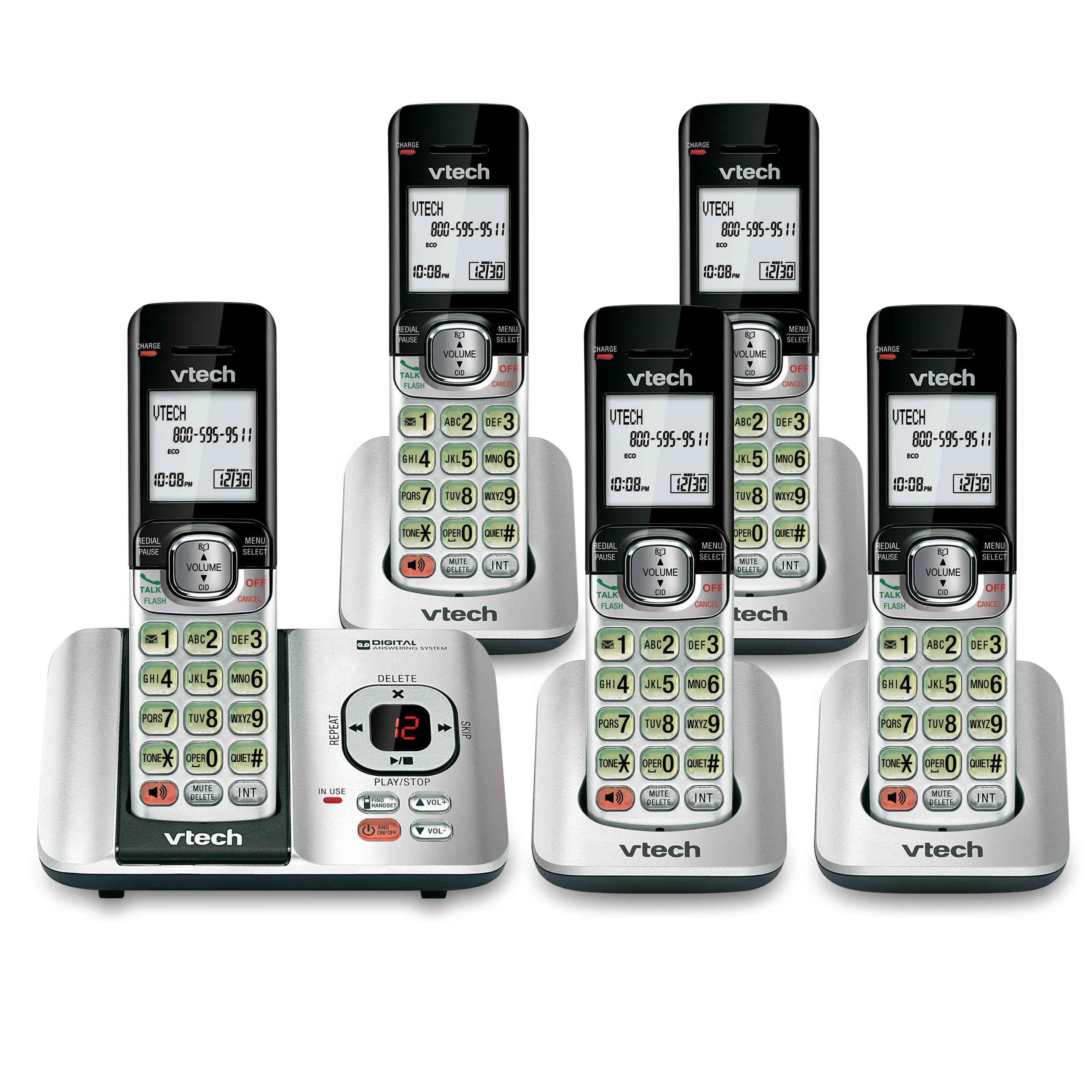 Foto 2 pulgar | Teléfono Inalámbrico Vtech Cs6529-5 Dect 6.0 De 5 Auriculares Con Contestador - Venta Internacional.