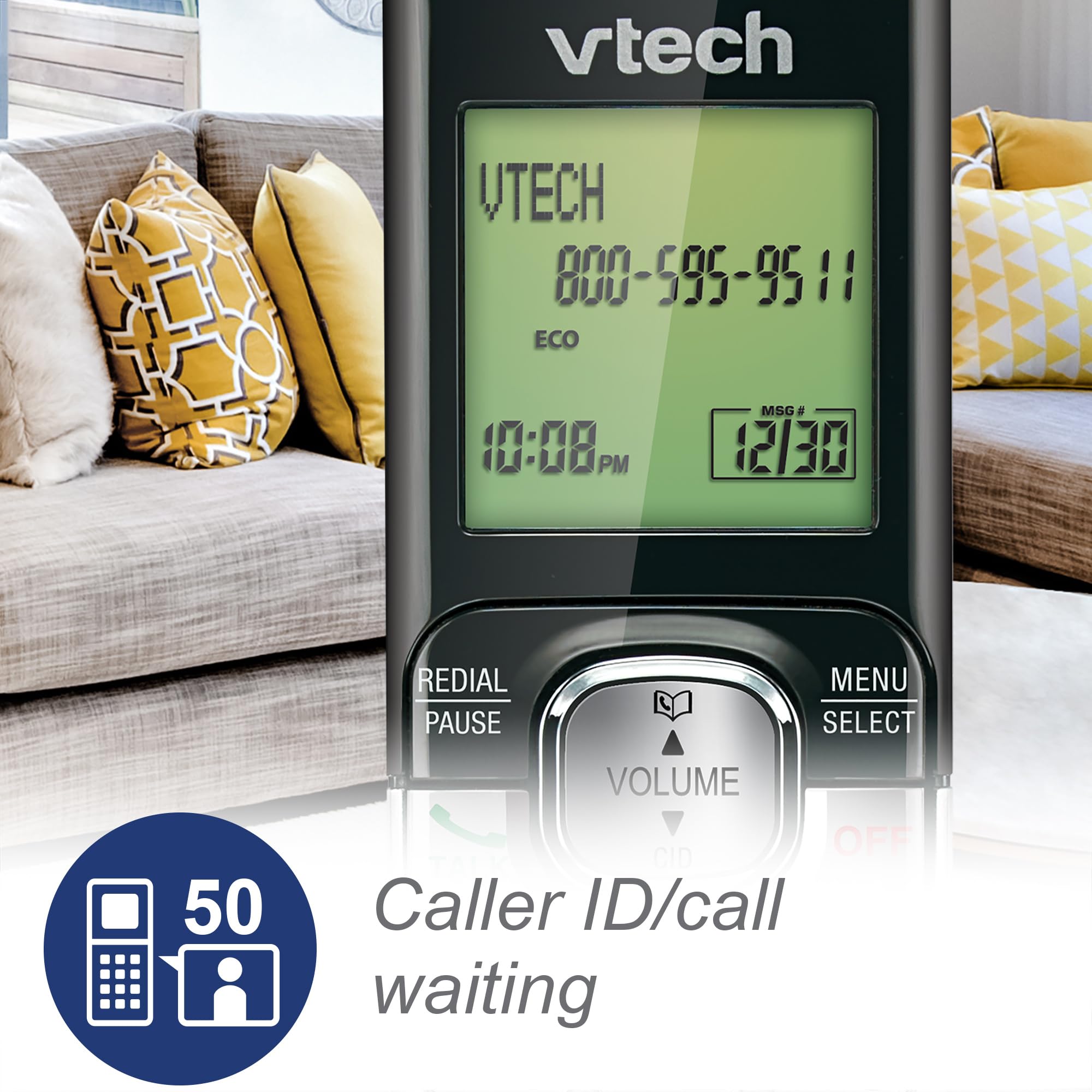 Foto 4 | Teléfono Inalámbrico Vtech Cs6529-5 Dect 6.0 De 5 Auriculares Con Contestador - Venta Internacional.
