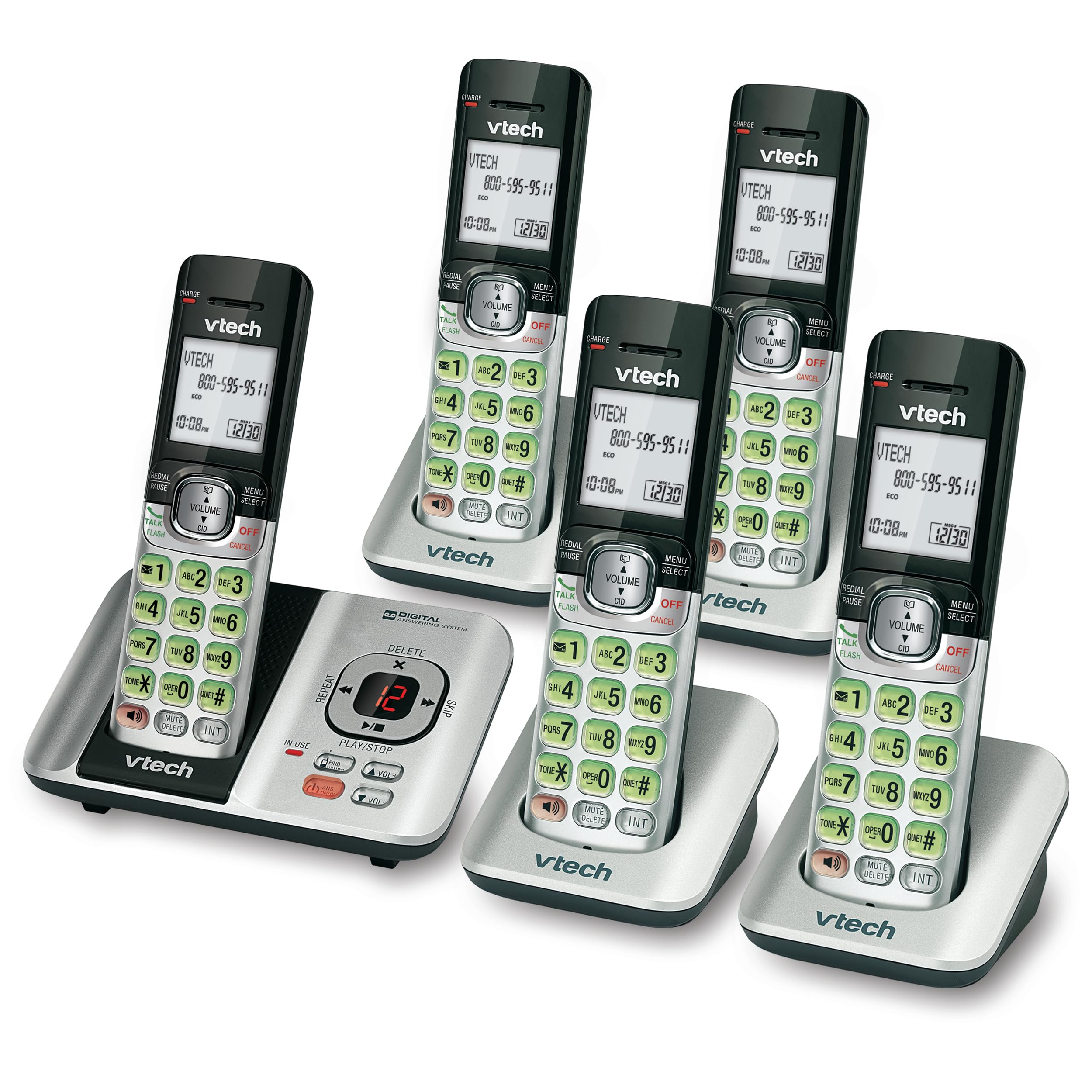 Foto 7 | Teléfono Inalámbrico Vtech Cs6529-5 Dect 6.0 De 5 Auriculares Con Contestador - Venta Internacional.