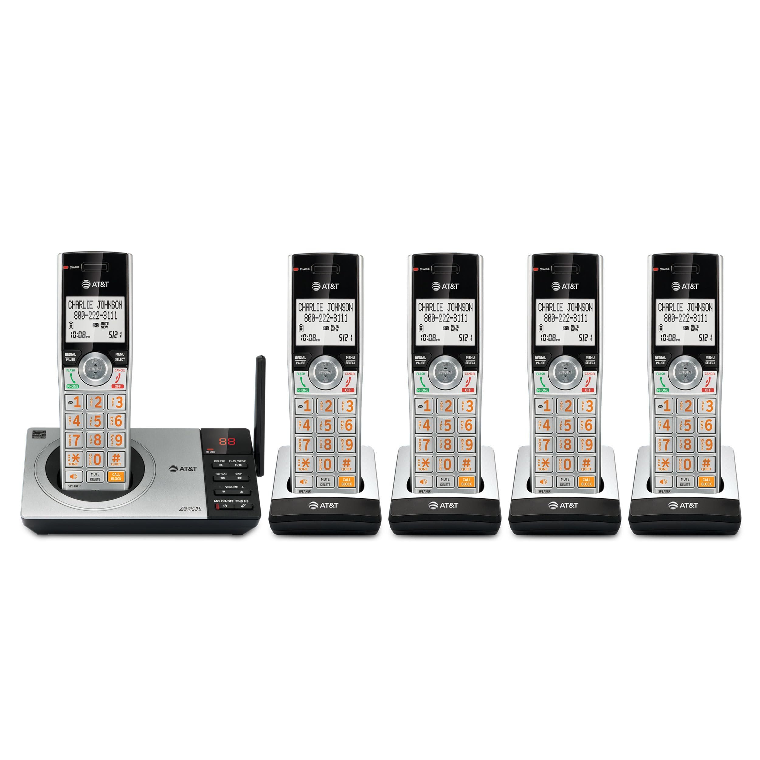 Foto 2 pulgar | Teléfono Inalámbrico At&t Cl82507 Dect 6.0 De 5 Auriculares Con Contestador Automático - Venta Internacional.
