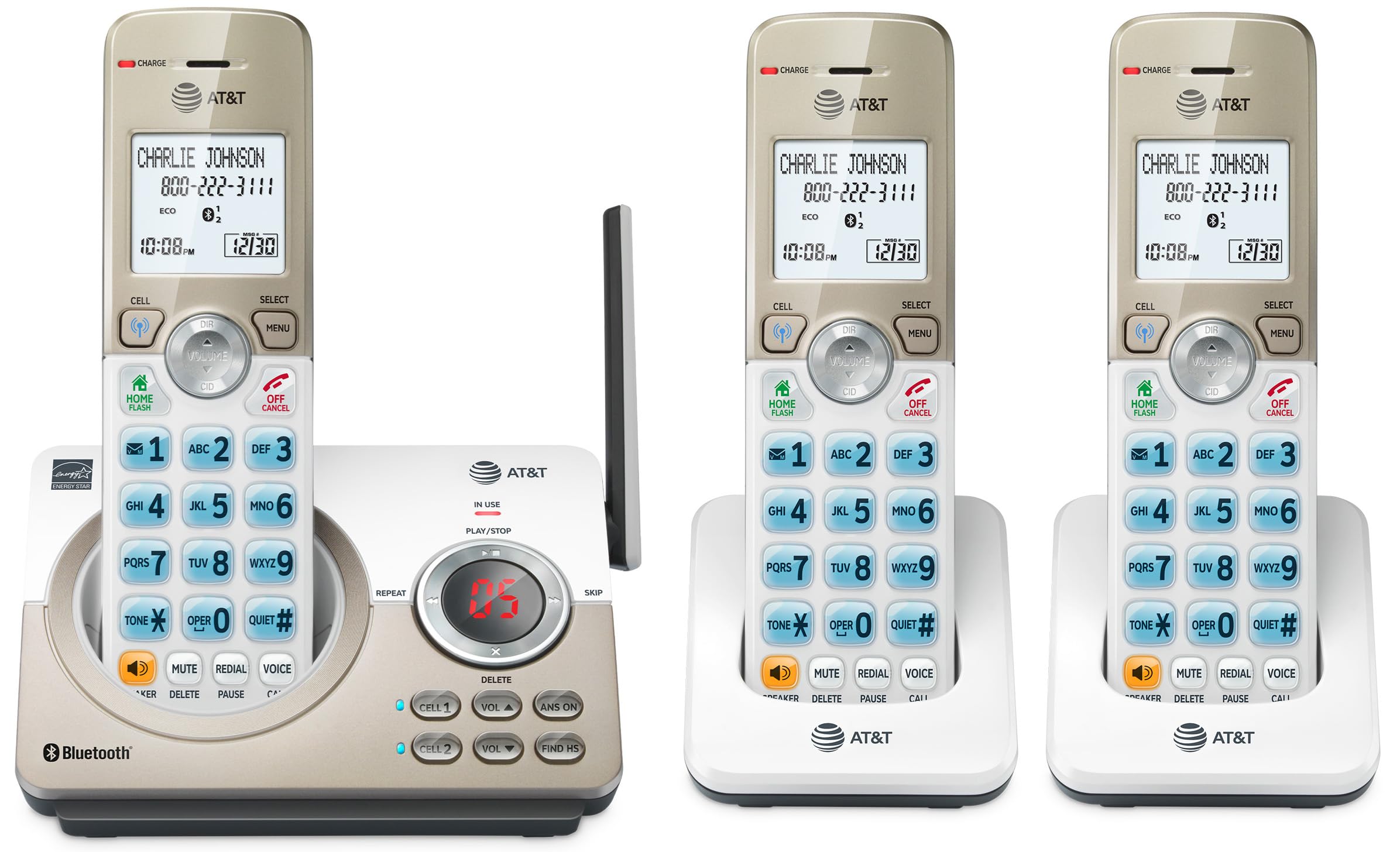 Foto 1 | Teléfono Inalámbrico At&t Dl72319 Dect 6.0 De 3 Auriculares Con Conexión A Celular - Venta Internacional.