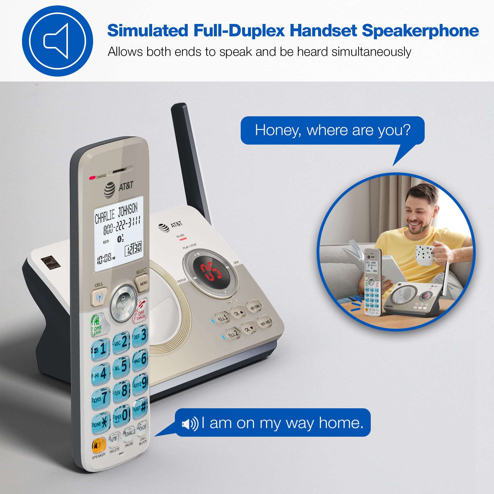 Foto 7 | Teléfono Inalámbrico At&t Dl72319 Dect 6.0 De 3 Auriculares Con Conexión A Celular - Venta Internacional.