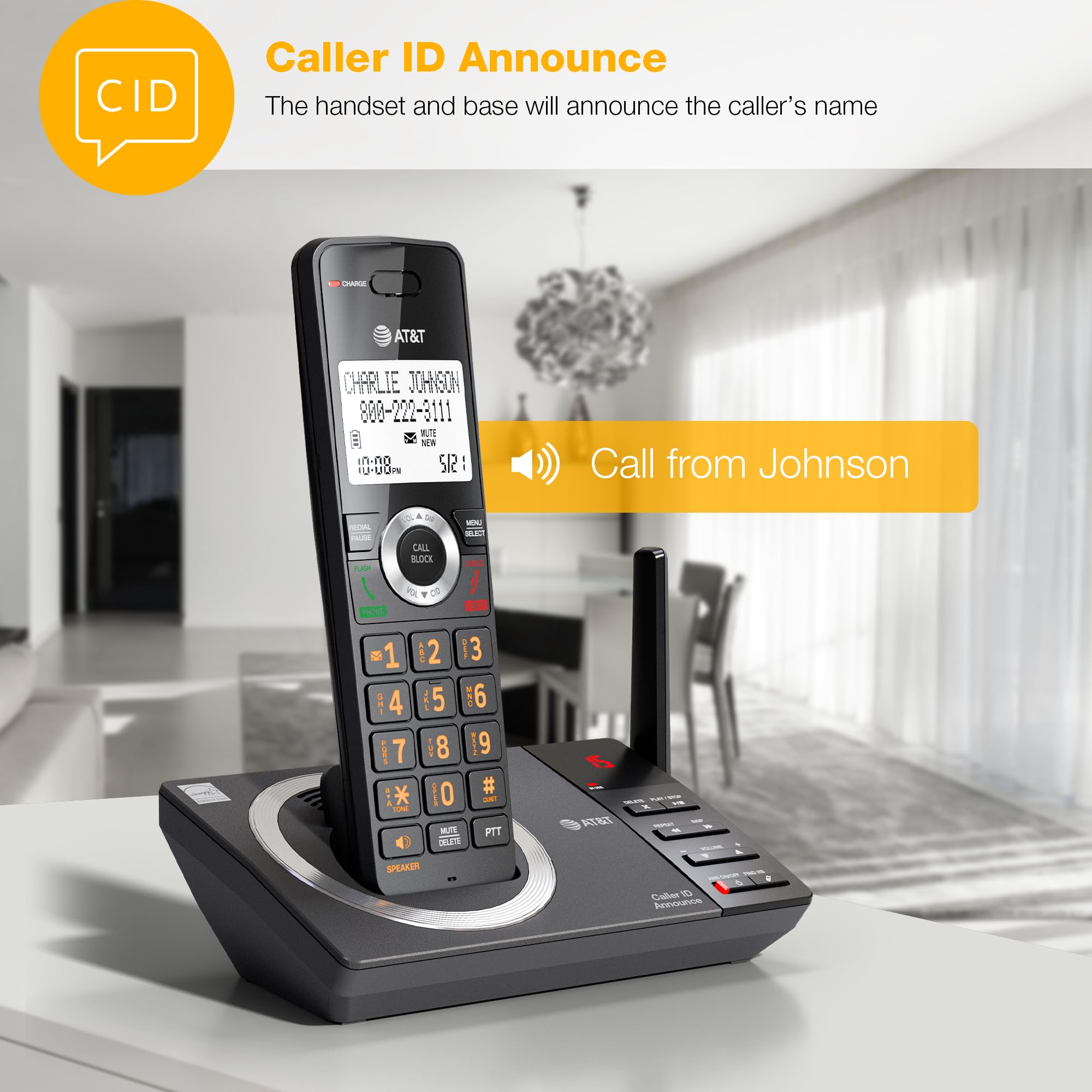Foto 5 | Teléfono Residencial Inalámbrico At&t Cl82418 Con Contestador Automático Para 4 Teléfonos - Venta Internacional.