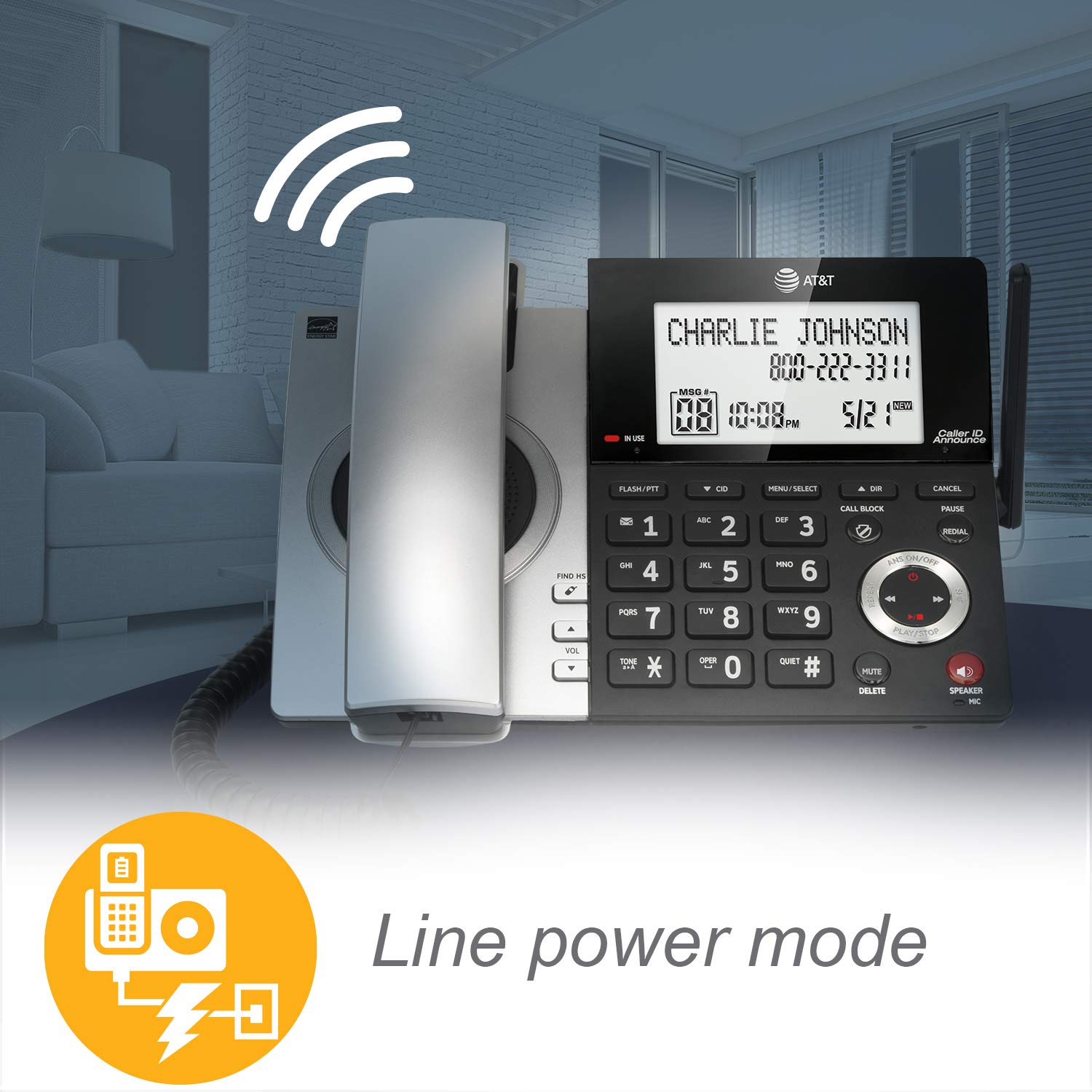 Foto 5 | Teléfono Con Cable/inalámbrico At&t Cl84307 Dect 6.0 Con Bloqueador De Llamadas Inteligente - Venta Internacional.