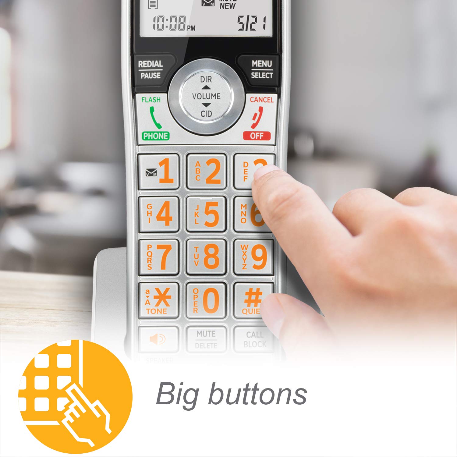 Foto 7 | Teléfono Con Cable/inalámbrico At&t Cl84307 Dect 6.0 Con Bloqueador De Llamadas Inteligente - Venta Internacional.