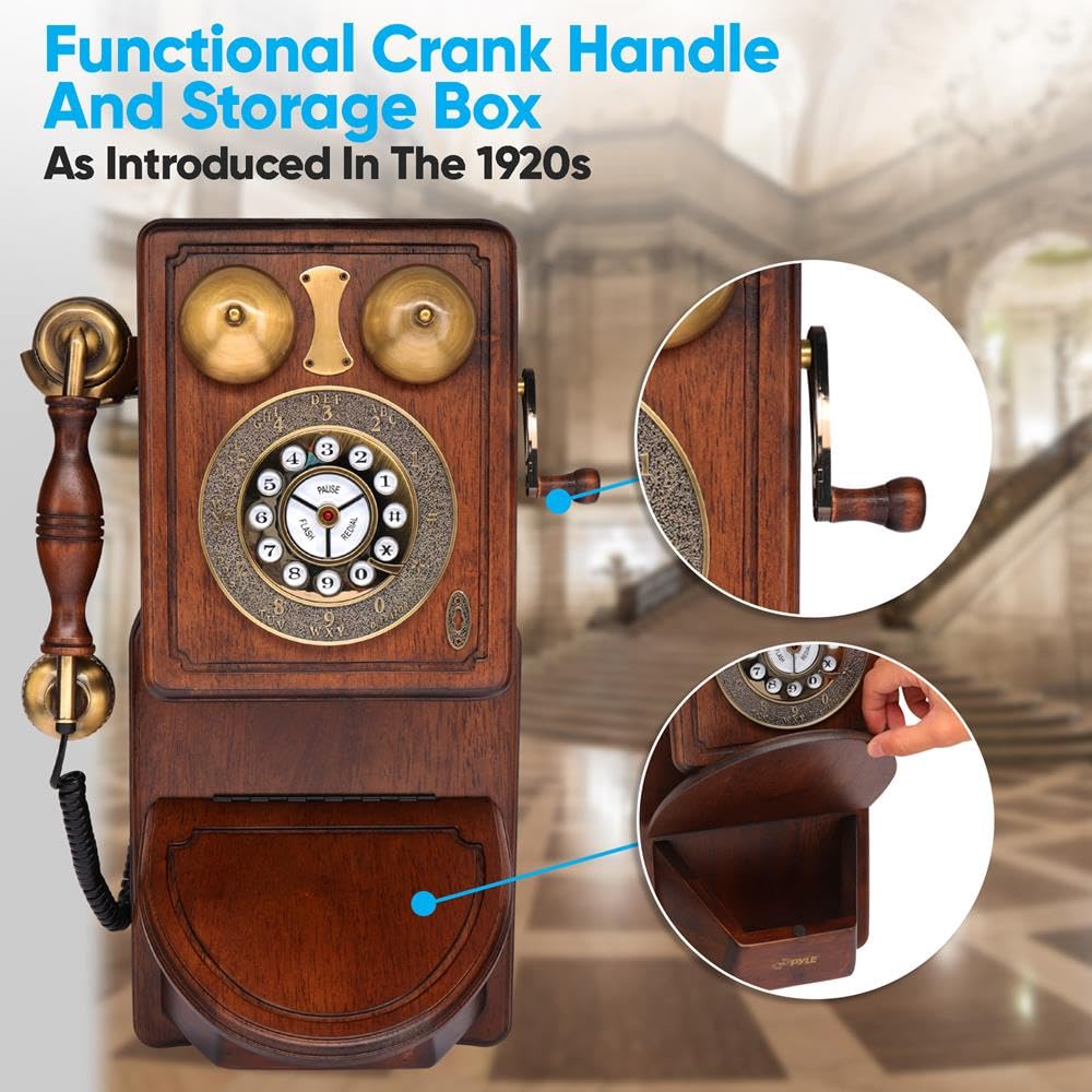 Foto 5 pulgar | Soporte De Pared Clásico Vintage Con Cable Pyle, Diseño Retro - Venta Internacional.