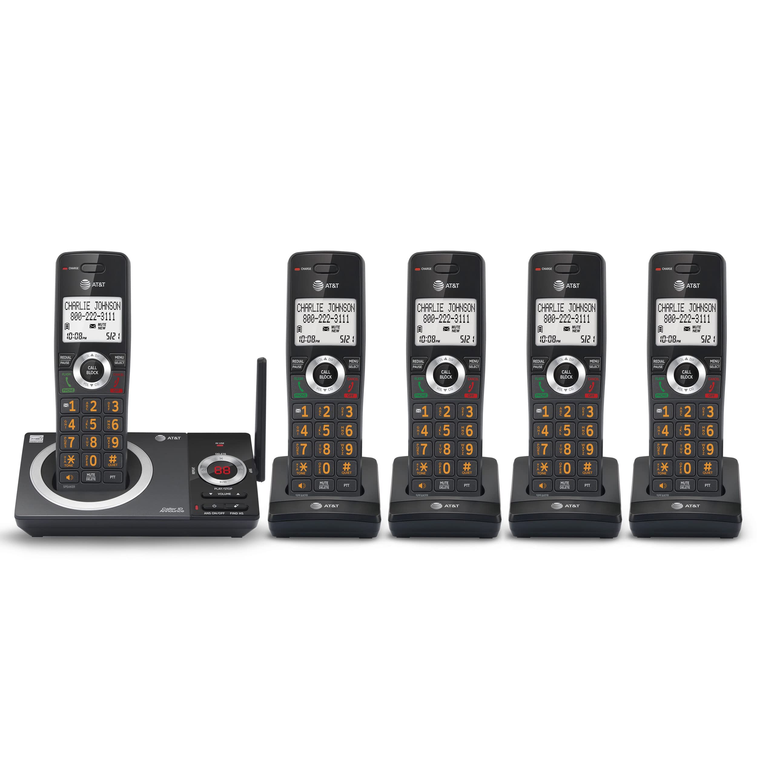 Teléfono Inalámbrico At&t Cl82519 Dect 6.0 De 5 Auriculares Con Contestador Automático - Venta Internacional.