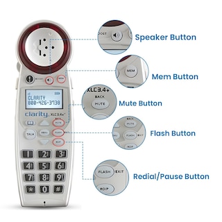 Foto 4 | Teléfono Inalámbrico Clarity Xlc3.4+ Dect 6.0 Amplificado Para Personas Mayores - Venta Internacional.