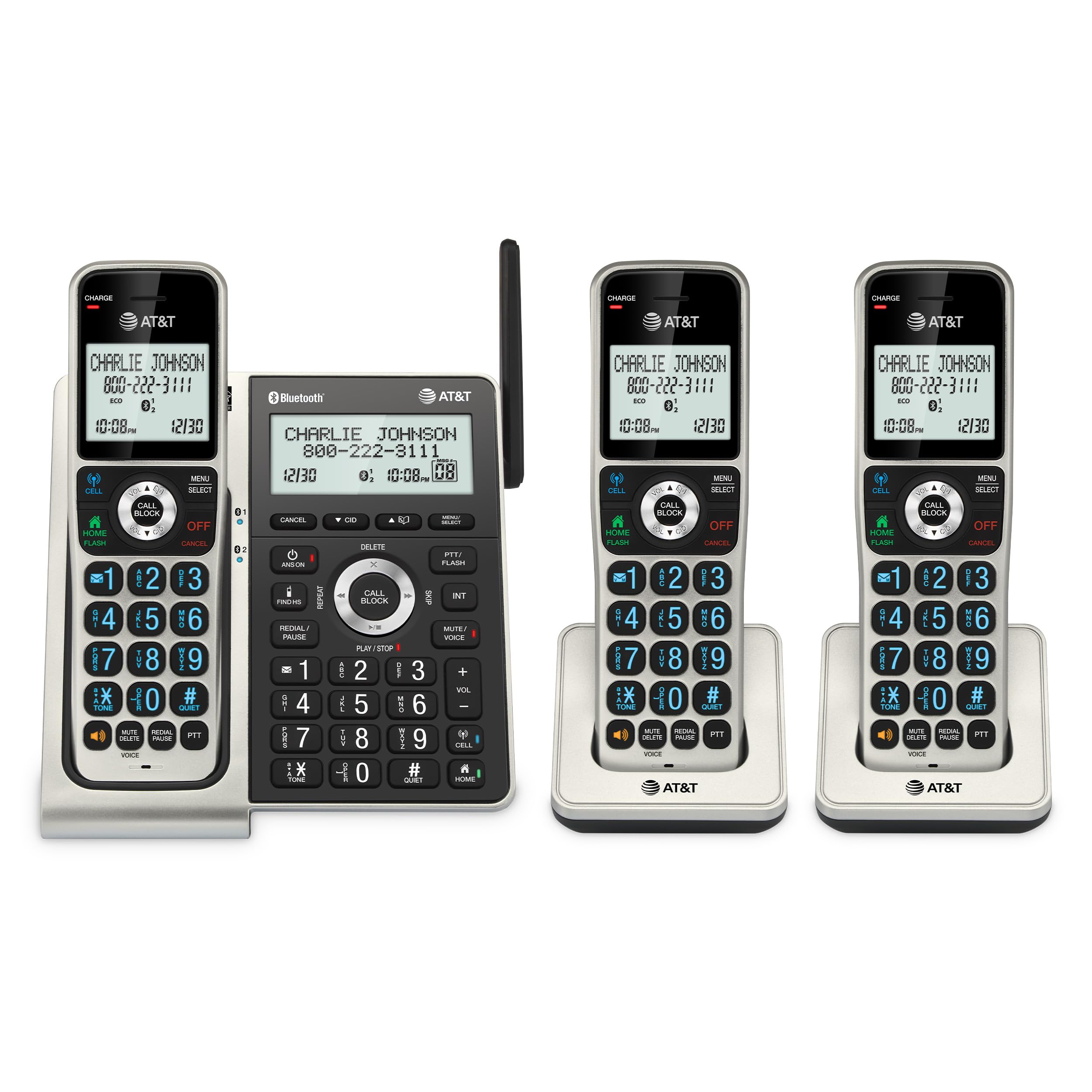 Foto 2 pulgar | Teléfono Residencial Inalámbrico At&t Bl3107-3 Con Bluetooth Y Contestador - Venta Internacional.
