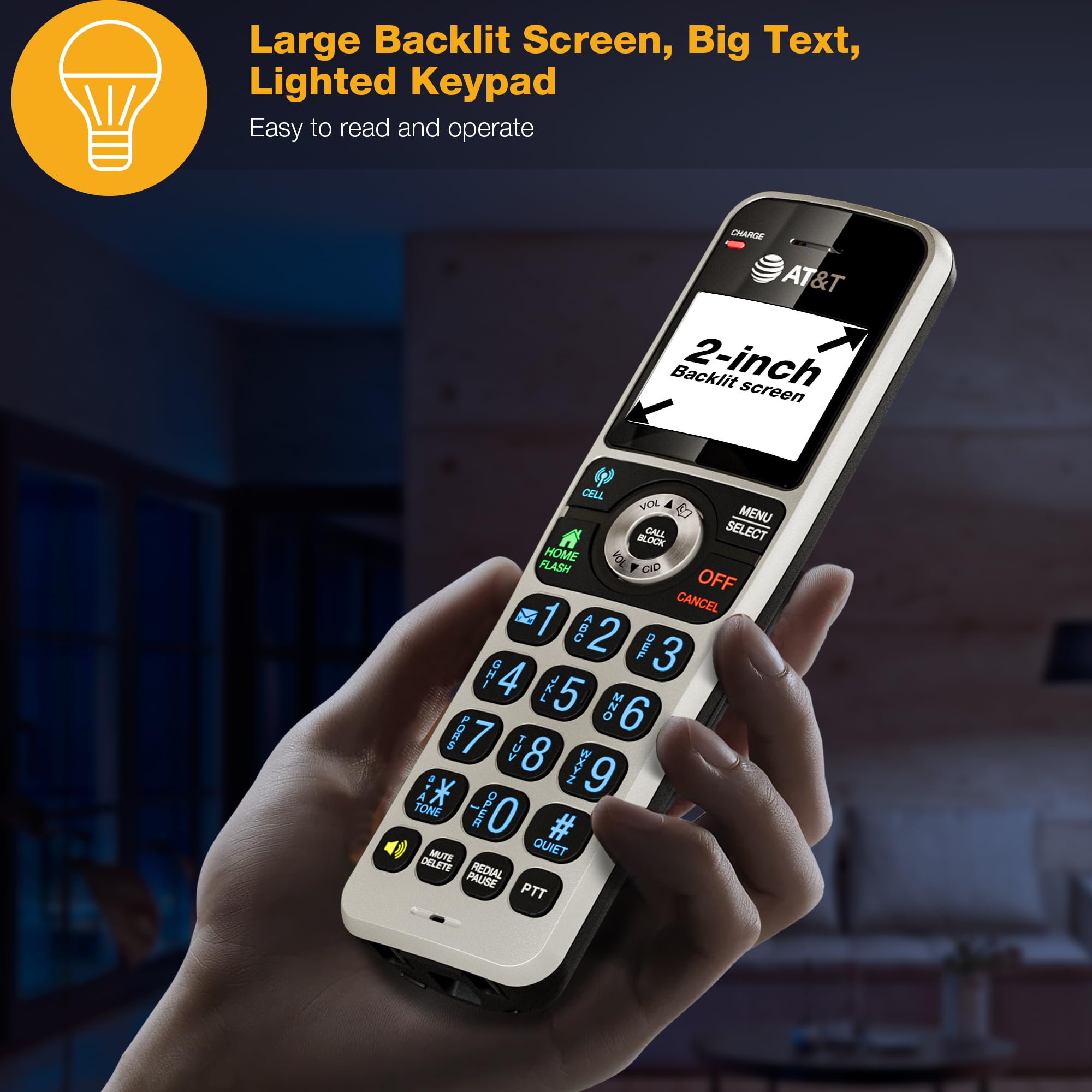 Foto 7 pulgar | Teléfono Residencial Inalámbrico At&t Bl3107-3 Con Bluetooth Y Contestador - Venta Internacional.