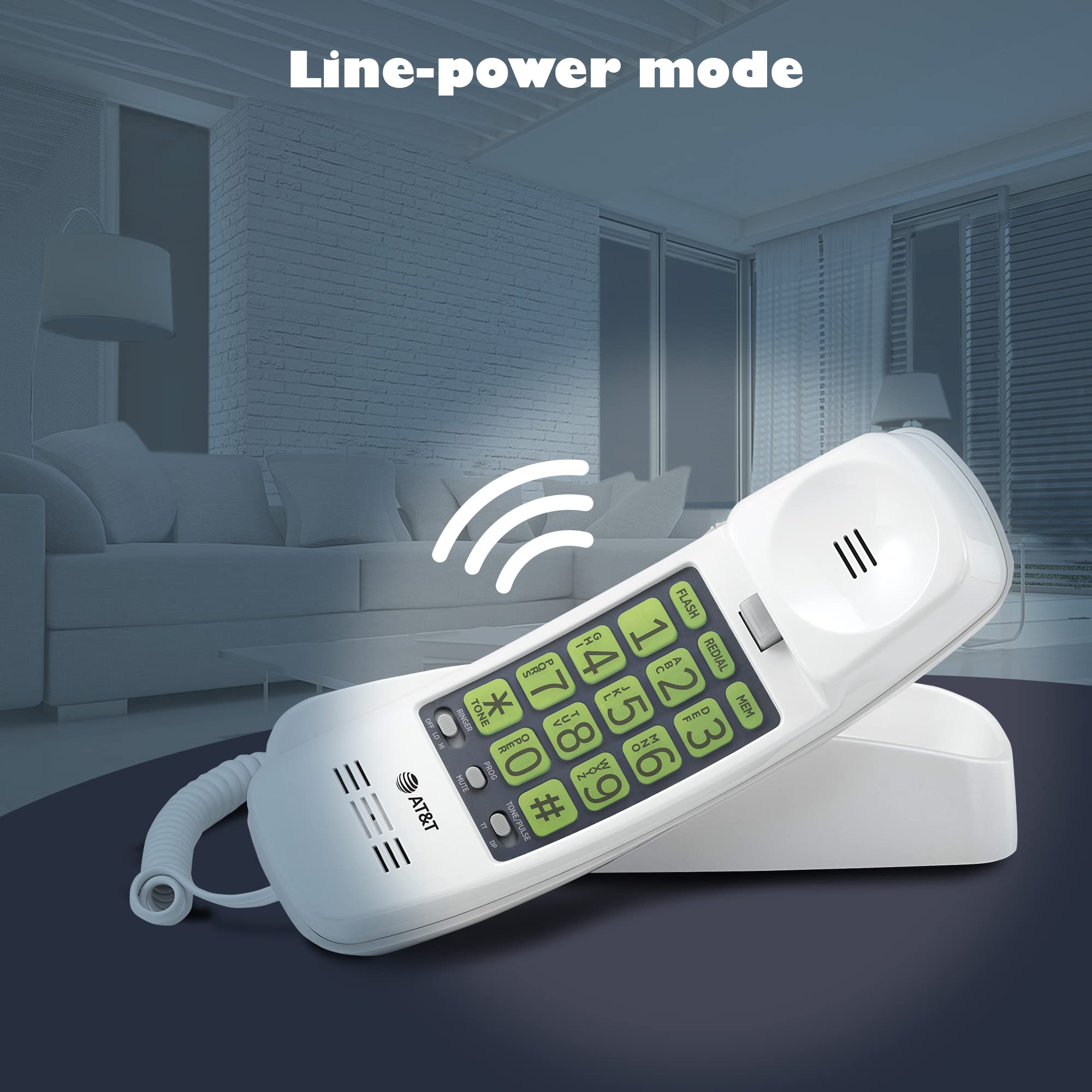 Foto 5 | Teléfono Residencial Con Cable At&t Trimline 213 Con Botones Extra Grandes - Venta Internacional.