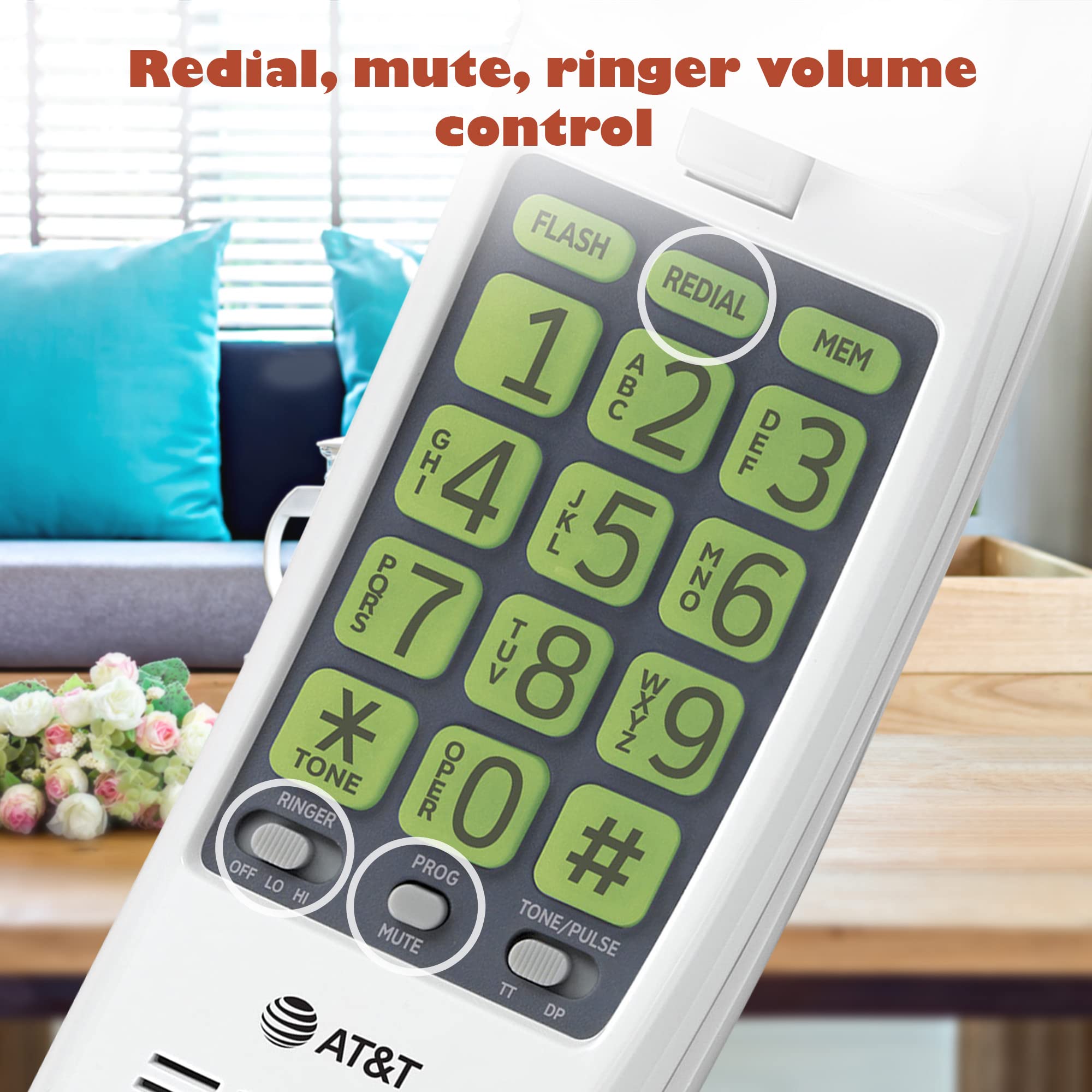 Foto 8 pulgar | Teléfono Residencial Con Cable At&t Trimline 213 Con Botones Extra Grandes - Venta Internacional.