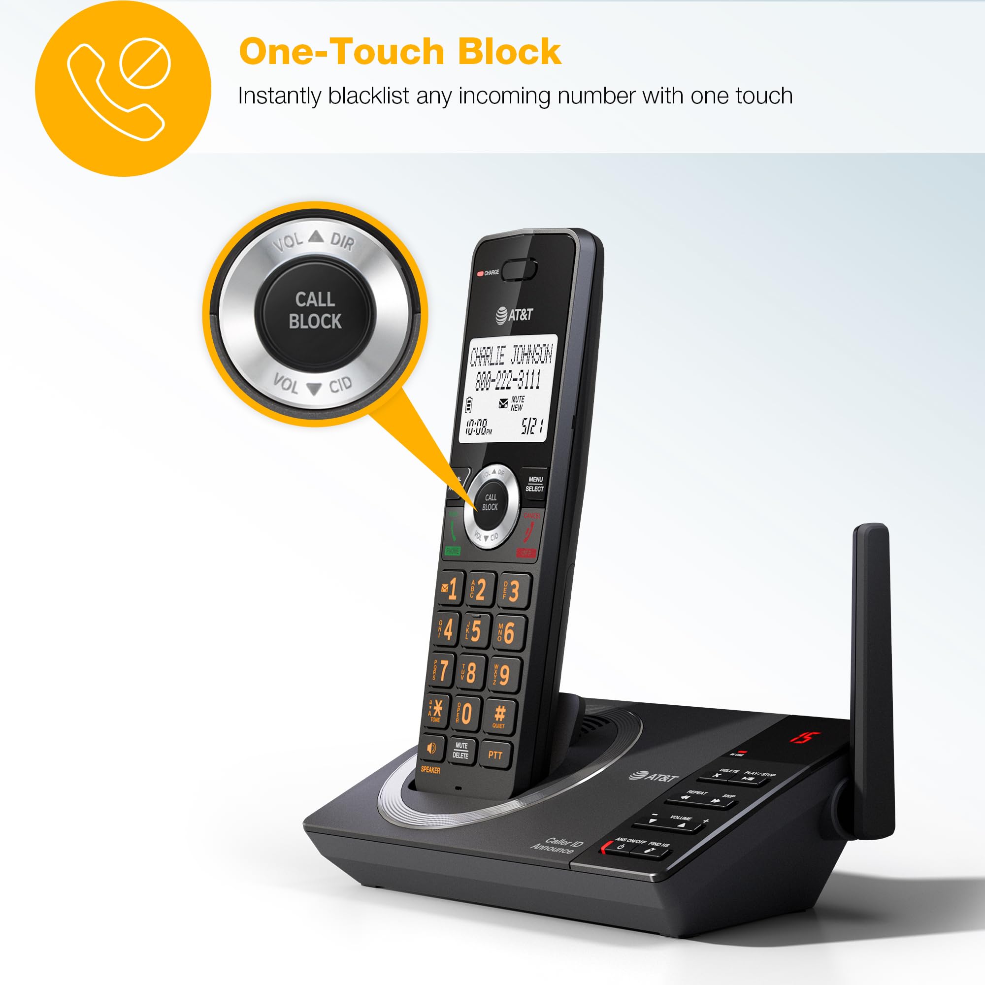 Foto 7 pulgar | Teléfono Residencial Inalámbrico At&t Cl82218 Con Contestador Automático Y 2 Auriculares - Venta Internacional.