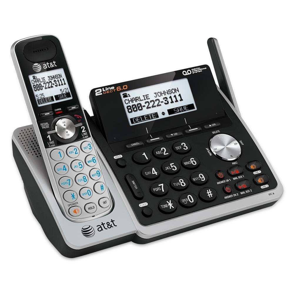 Foto 2 pulgar | Teléfono Inalámbrico At&t Tl88102 Dect 6.0 De 2 Líneas Con Sistema De Respuesta - Venta Internacional.