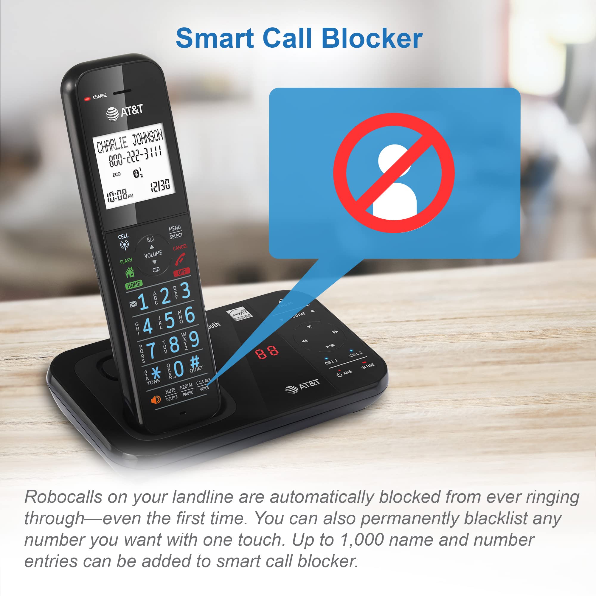 Foto 4 pulgar | Teléfono Inalámbrico At&t Gl2113-31 Con Bloqueador De Llamadas Inteligente Y Bluetooth - Venta Internacional.
