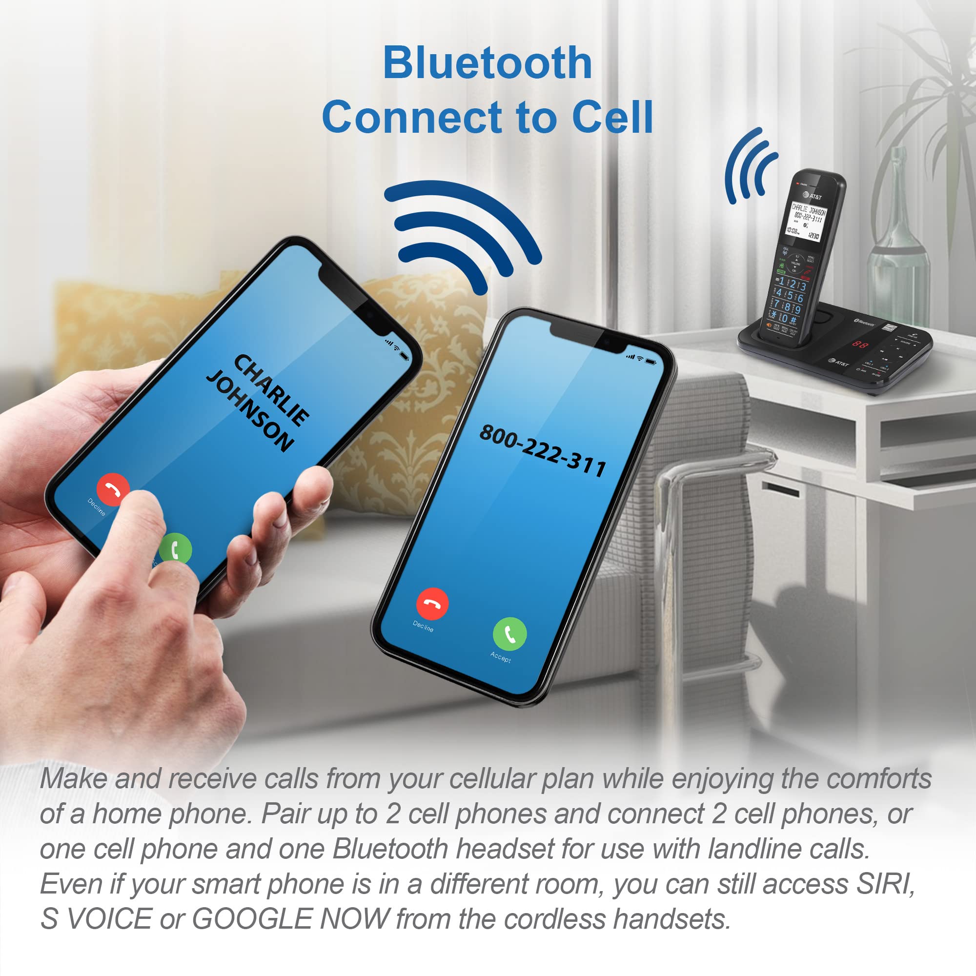 Foto 5 pulgar | Teléfono Inalámbrico At&t Gl2113-31 Con Bloqueador De Llamadas Inteligente Y Bluetooth - Venta Internacional.
