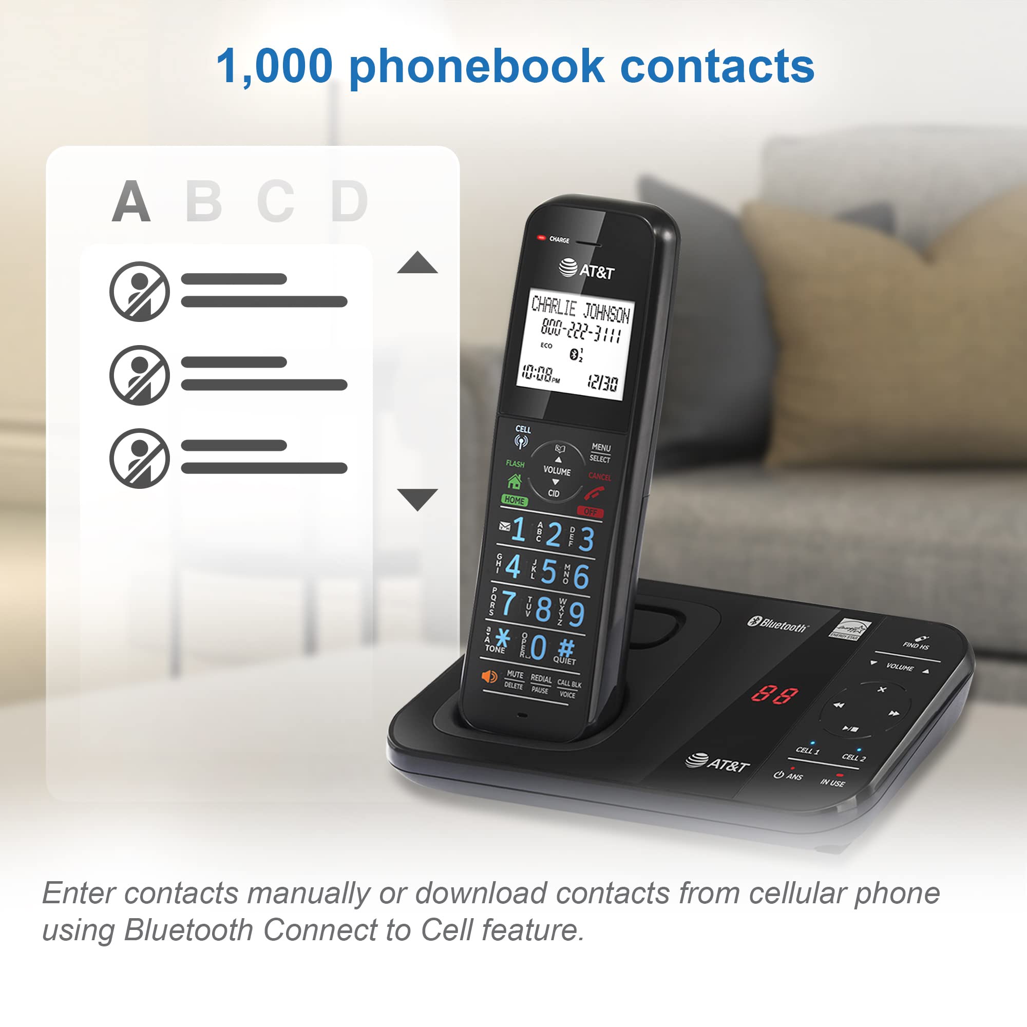 Foto 8 pulgar | Teléfono Inalámbrico At&t Gl2113-31 Con Bloqueador De Llamadas Inteligente Y Bluetooth - Venta Internacional.